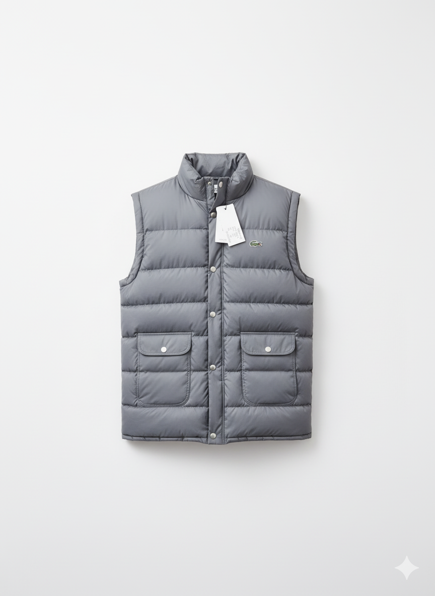 LACOSTE Silver Mist Urban Fit Lightweight Puffer Vest