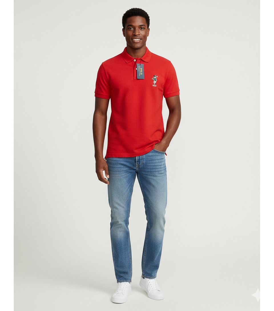 POLO Radiant Garnet Tailored Fit Short Sleeve Piqué Polo Shirt