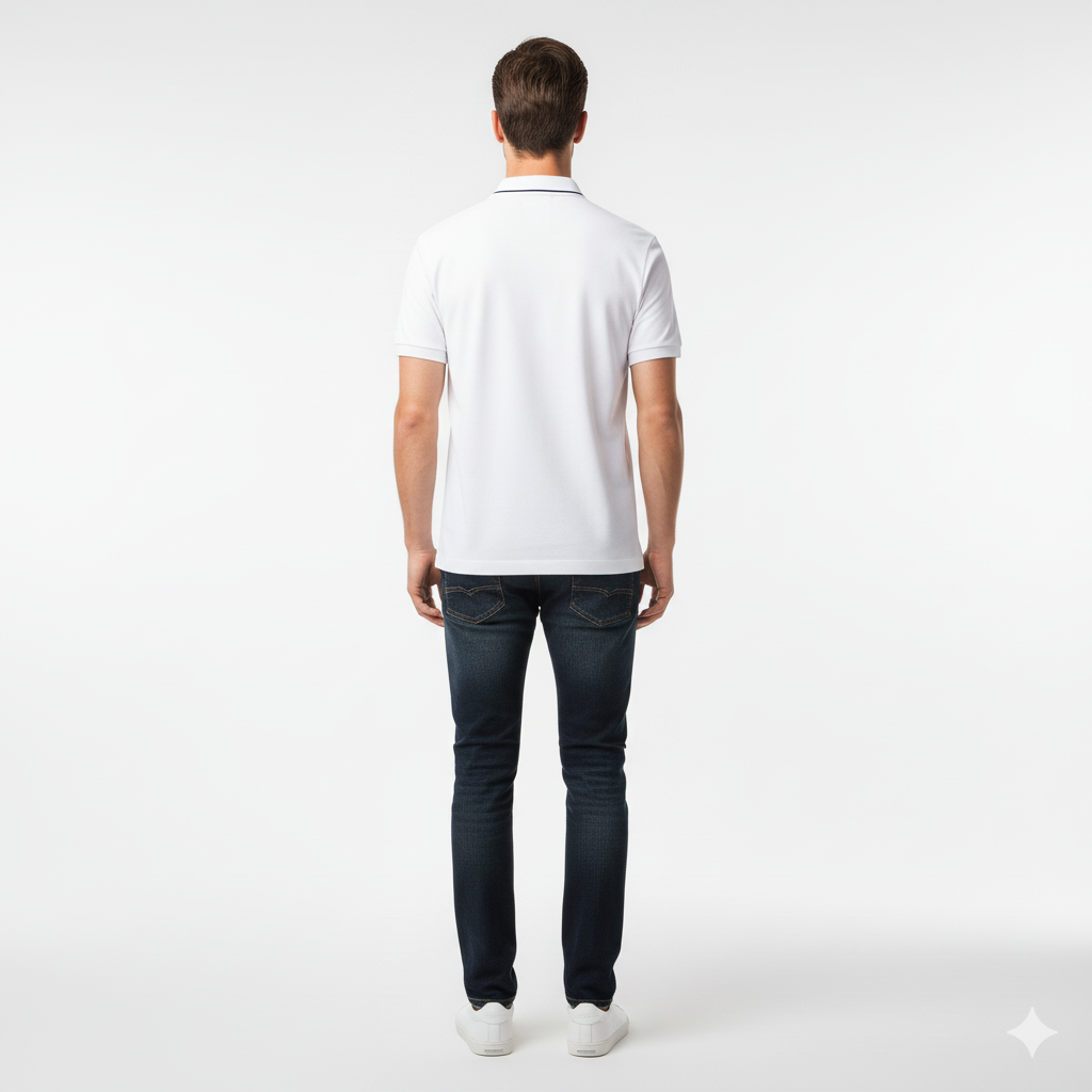 LACOSTE Serene Sky Tailored Fit Short Sleeve Piqué Polo Shirt