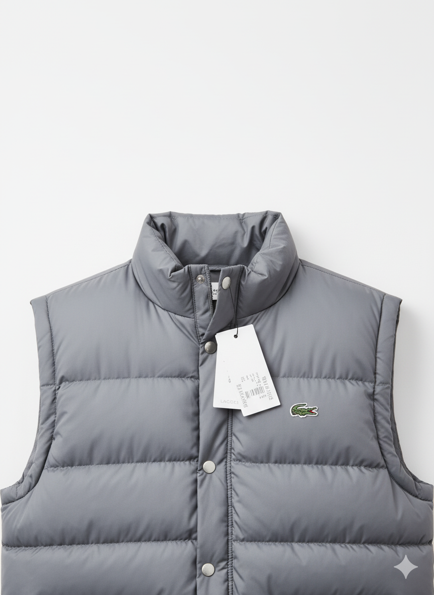 LACOSTE Silver Mist Urban Fit Lightweight Puffer Vest