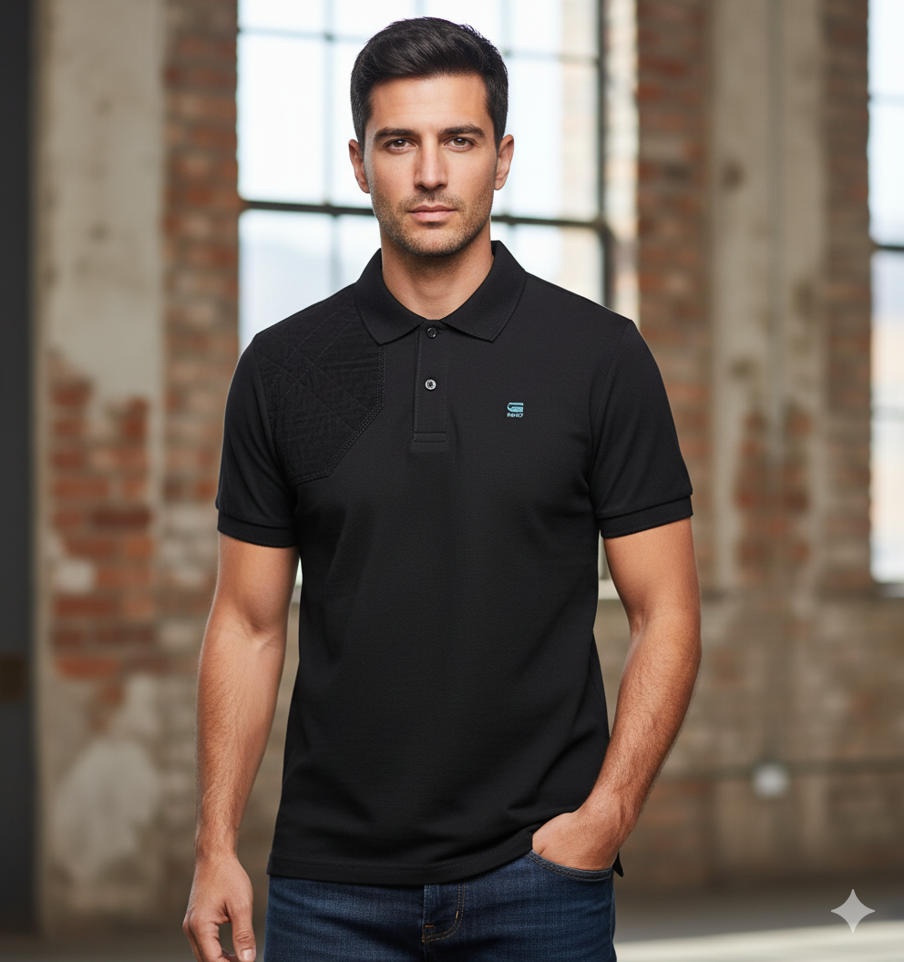 RAW Midnight Ember Tailored Fit Short Sleeve Piqu�� Polo Shirt