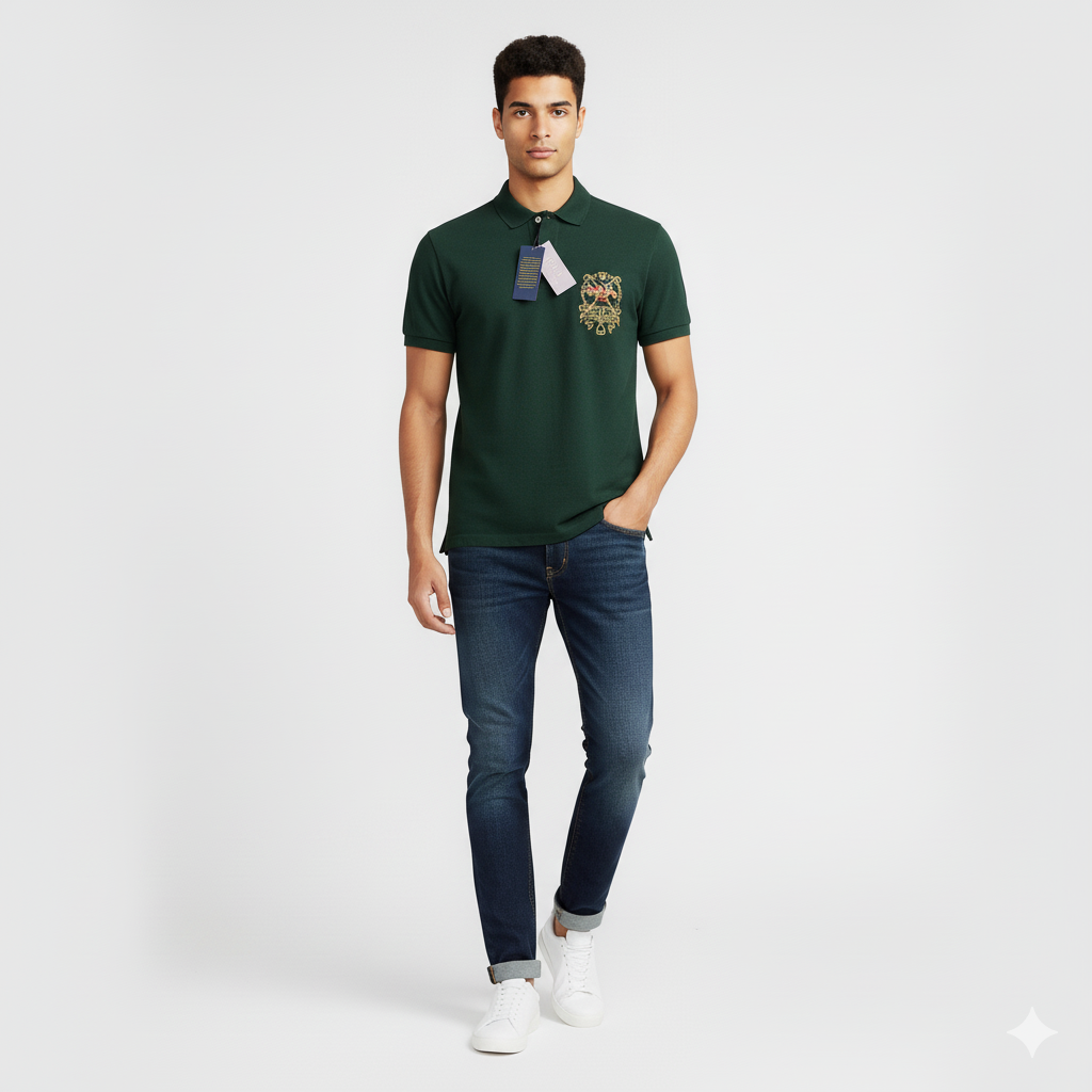 POLO RALPH LAUREN Enchanted Forest Tailored Fit Short Sleeve Piqué Polo Shirt