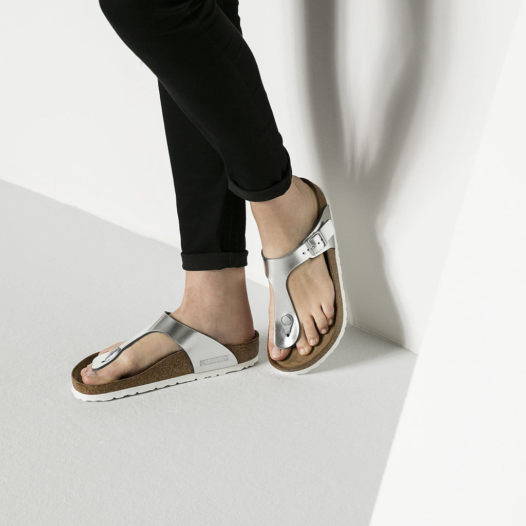 BIRKENSTOCK Luminous Silver Luxe Soft Footbed Women’s Sandals