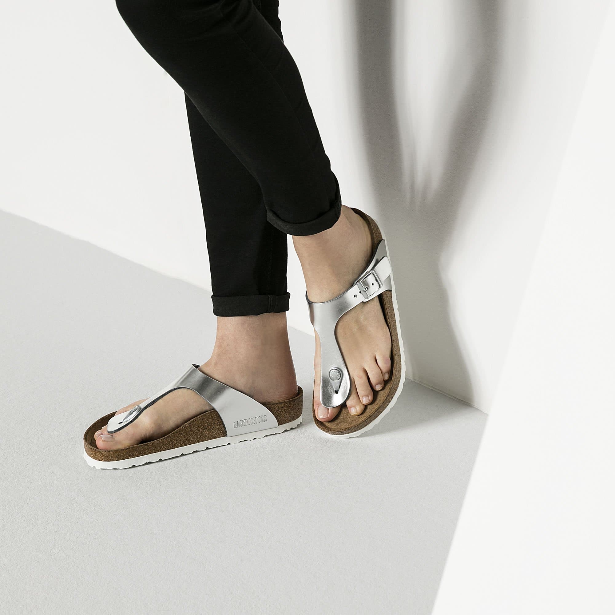 BIRKENSTOCK Luminous Silver Luxe Soft Footbed Women’s Sandals