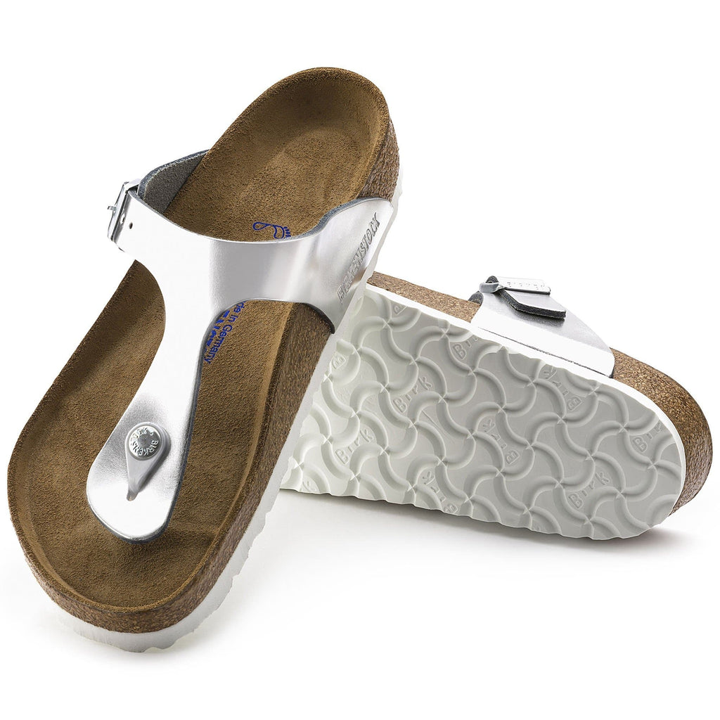 BIRKENSTOCK Luminous Silver Luxe Soft Footbed Women’s Sandals