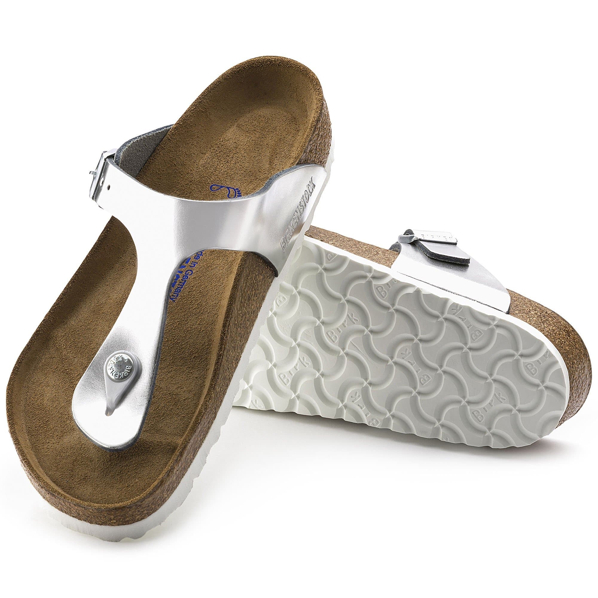 BIRKENSTOCK Luminous Silver Luxe Soft Footbed Women’s Sandals
