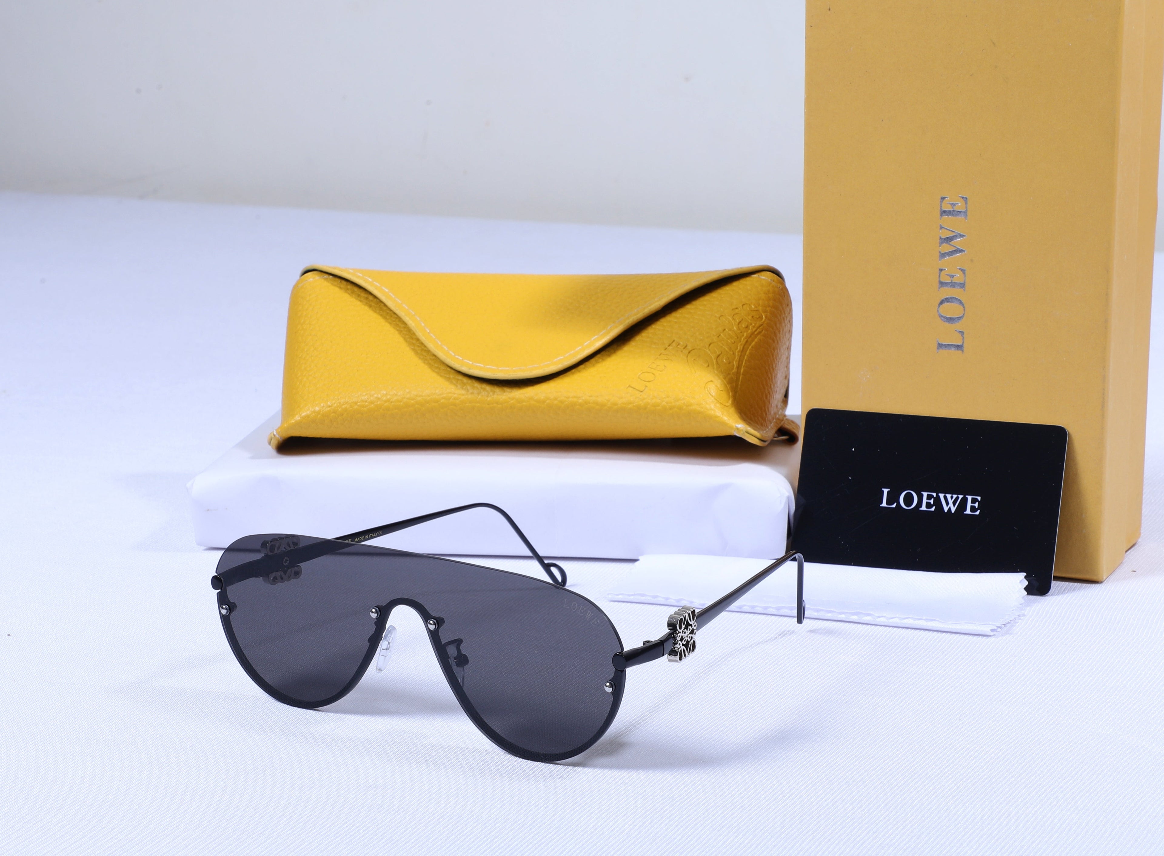 LOEWE Obsidian Velvet Luxe Aviator Sunglasses with Case
