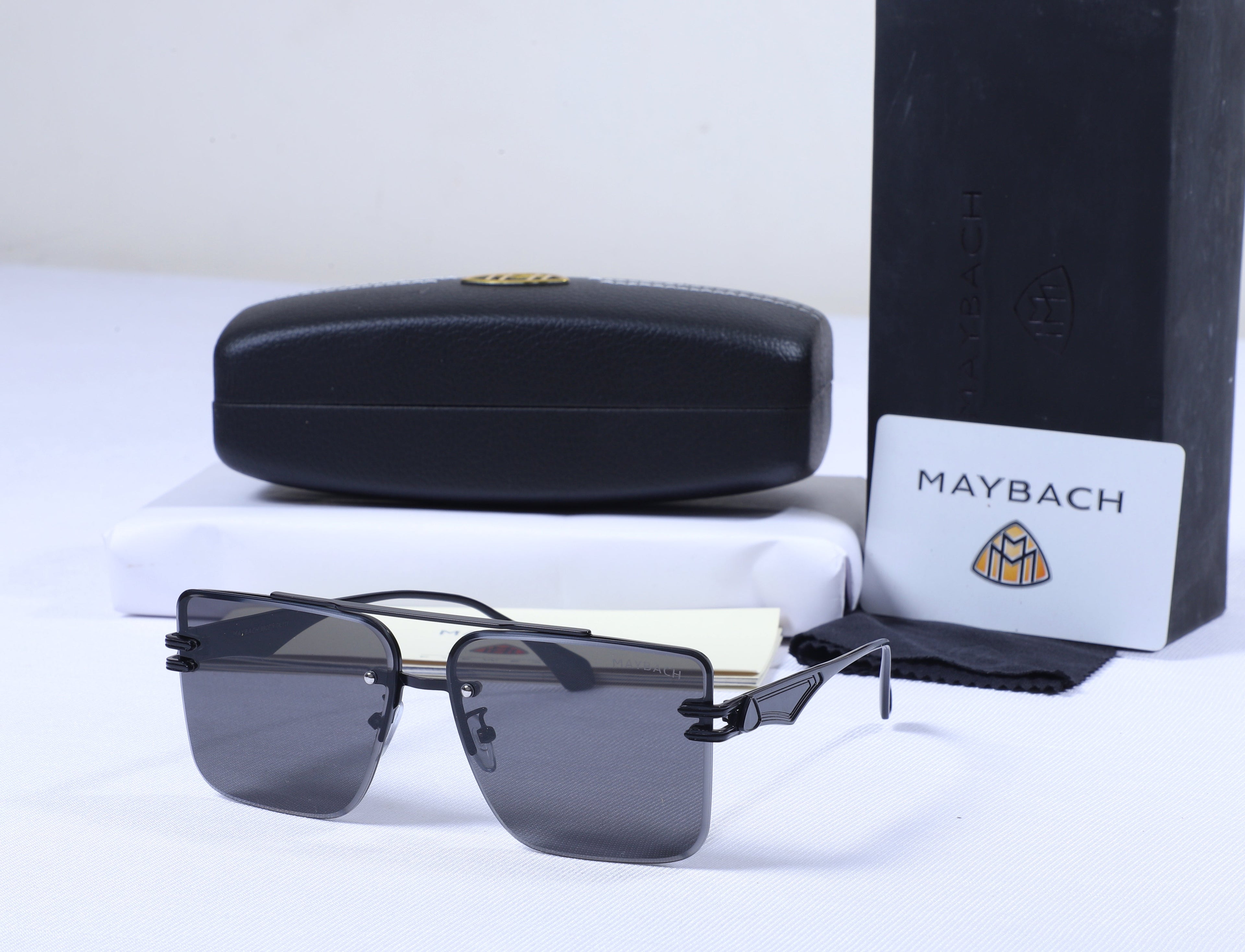 MAYBACH Midnight Onyx Premium Square Sunglasses with Case