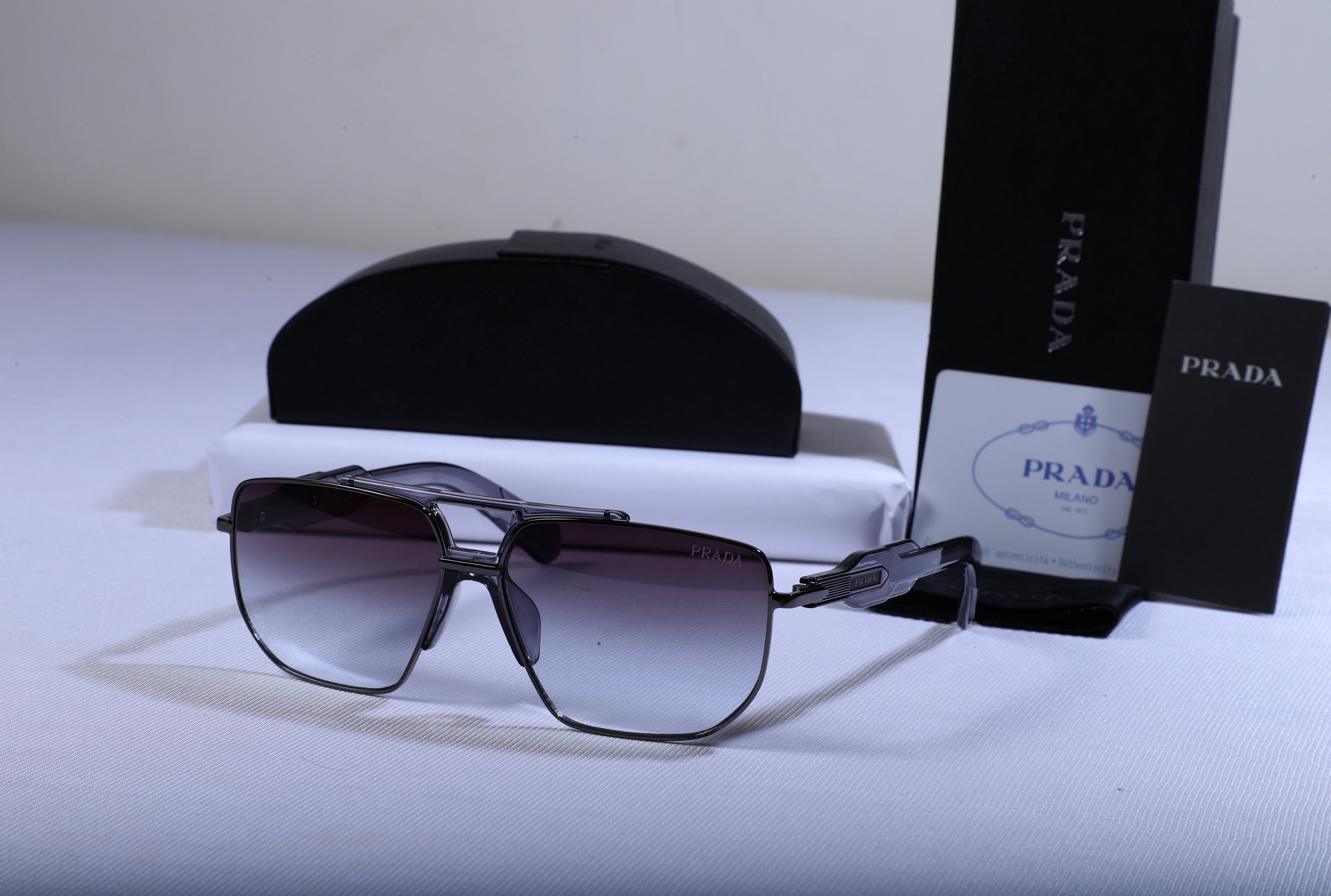 PRADA Ethereal Smoke Luxe Aviator Sunglasses