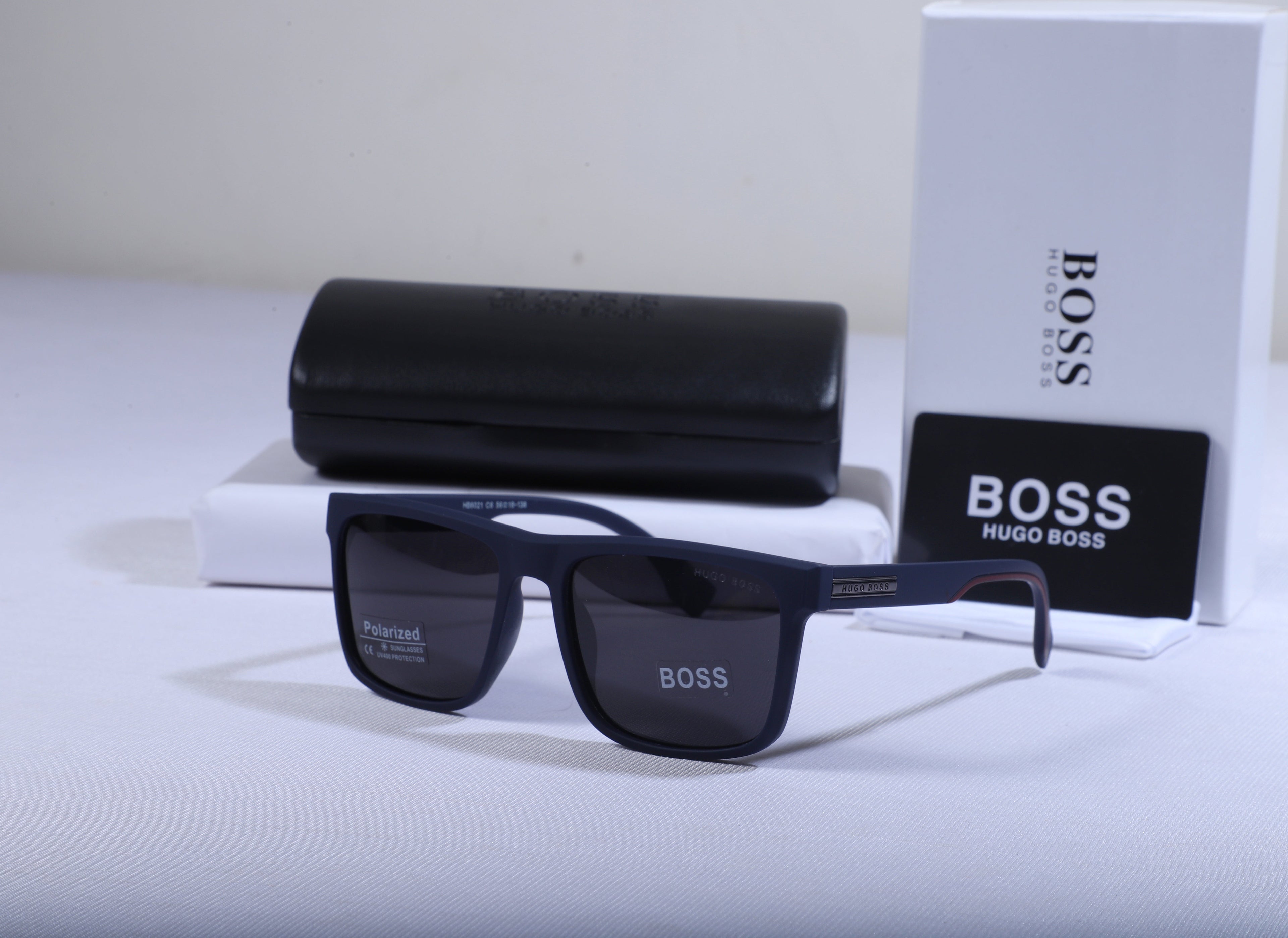BOSS Midnight Sapphire Luxe Polarized Sunglasses with Sleek Case