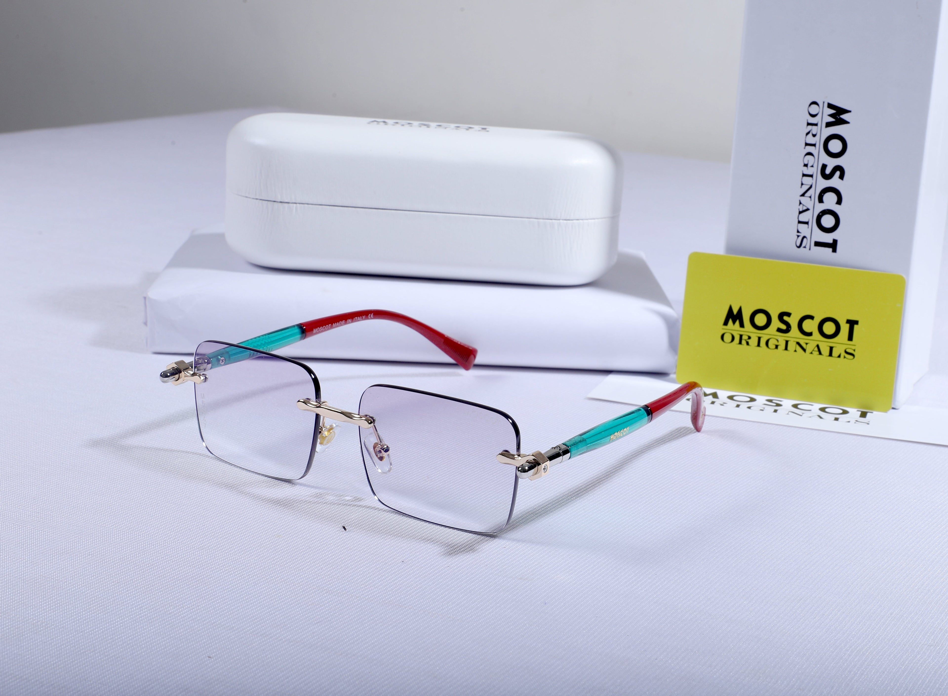 MOSCOT Vibrant Teal Vintage-Inspired Square Sunglasses