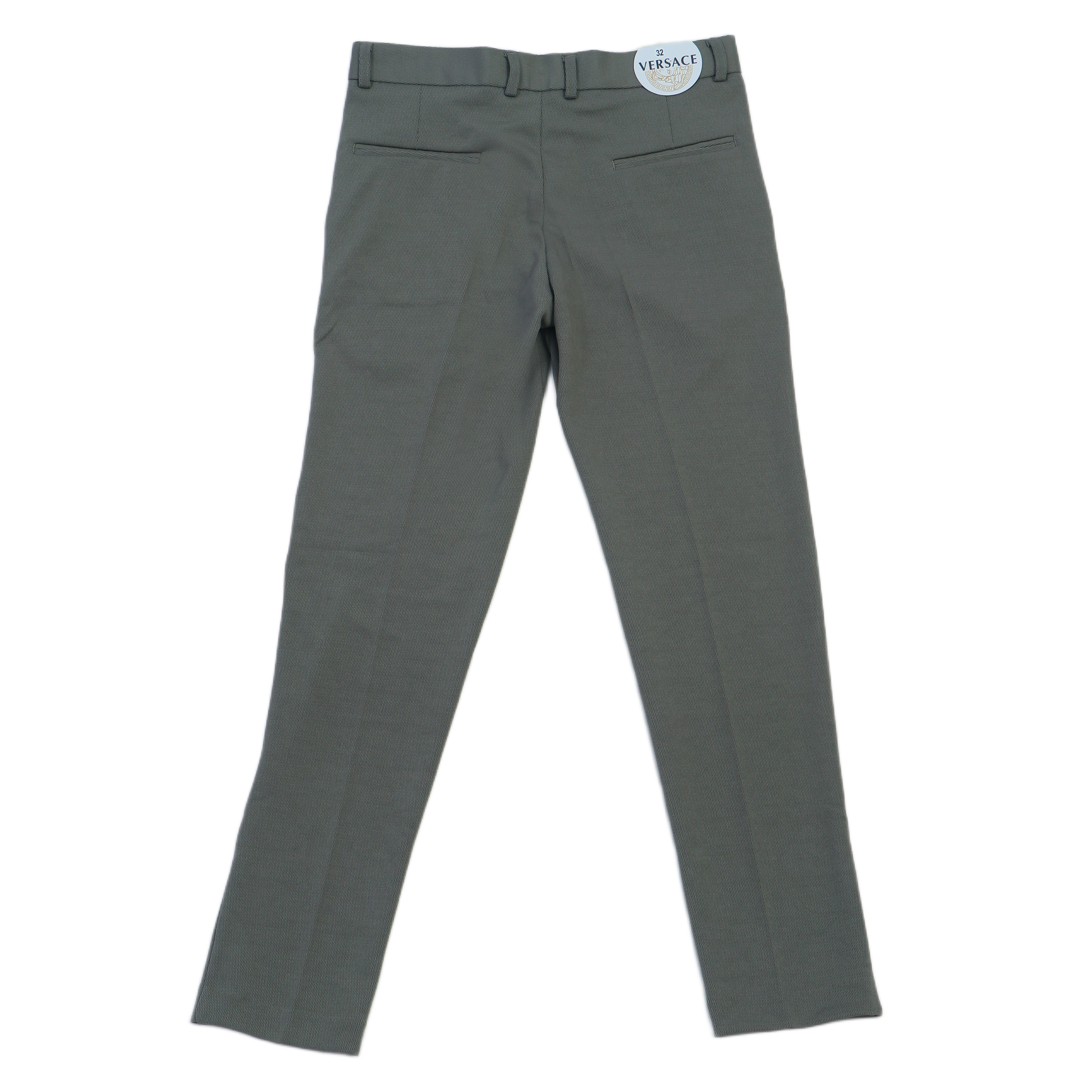 VERSACE Opulent Olive Tailored Slim Fit Trousers