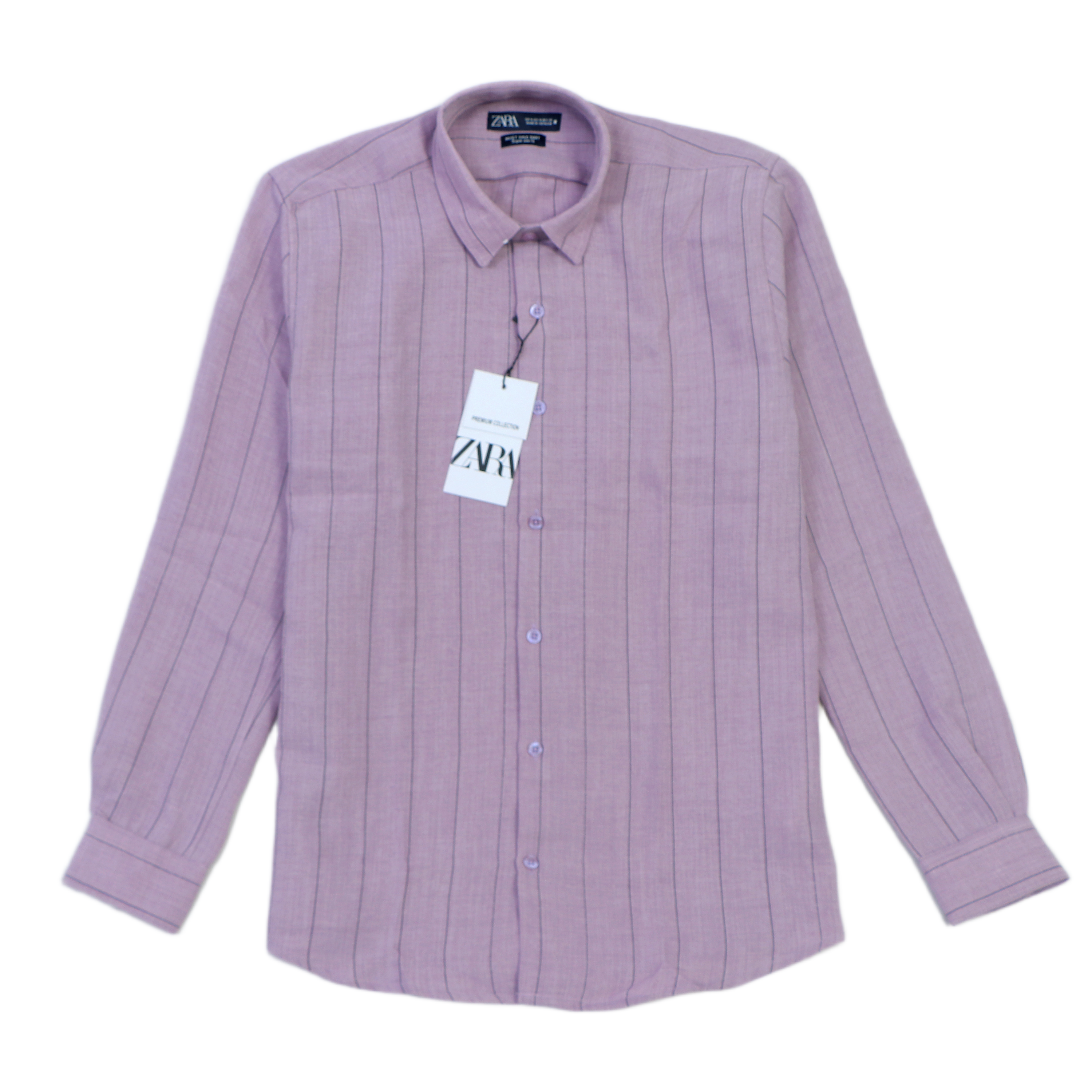 ZARA Opulent Lilac Tailored Fit Long Sleeve Shirt