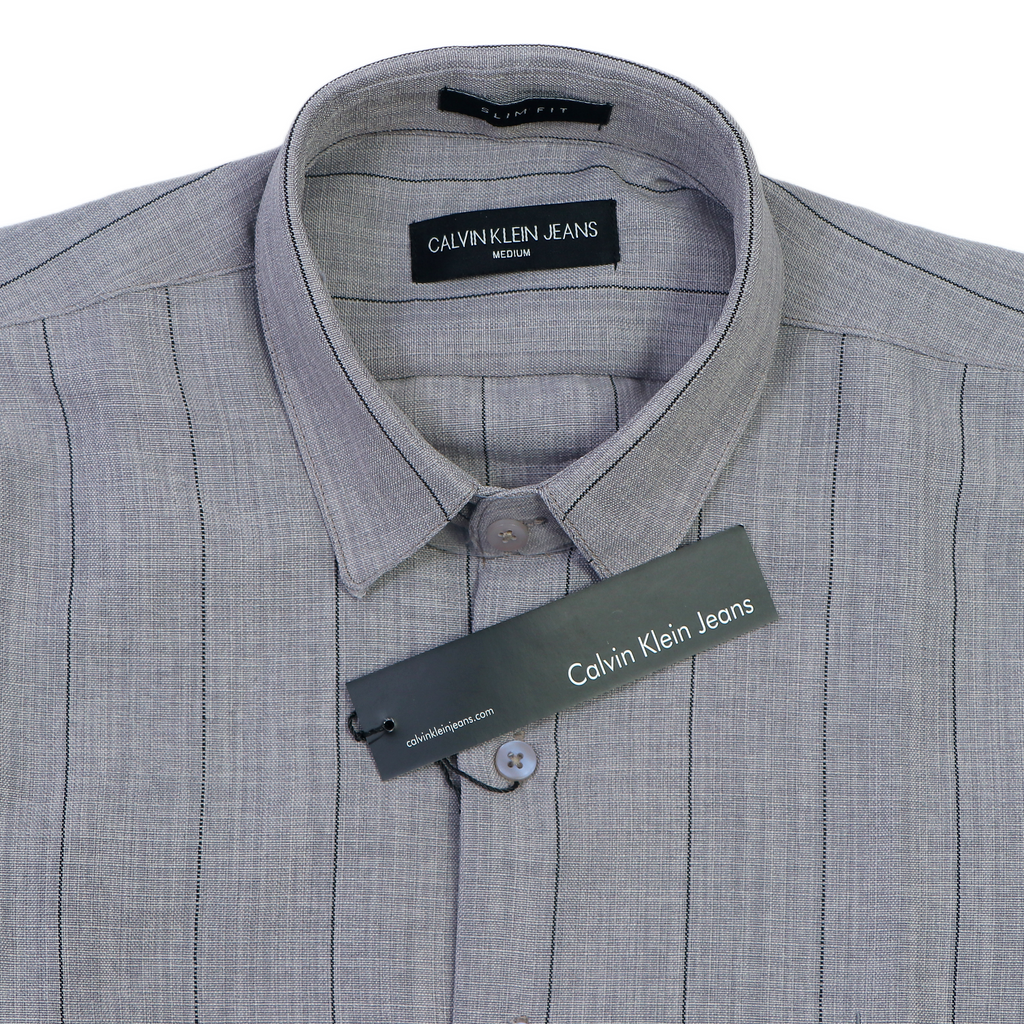 CALVIN KLEIN Ethereal Ashen Tailored Fit Long Sleeve Button-Up Shirt