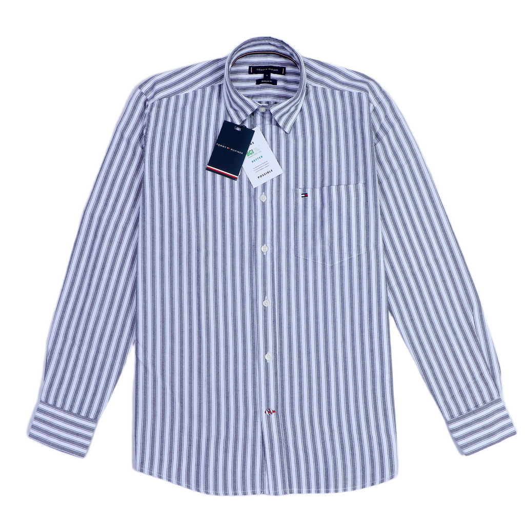 TOMMY HILFIGER Ethereal Ash Tailored Fit Long Sleeve Button-Down Shirt