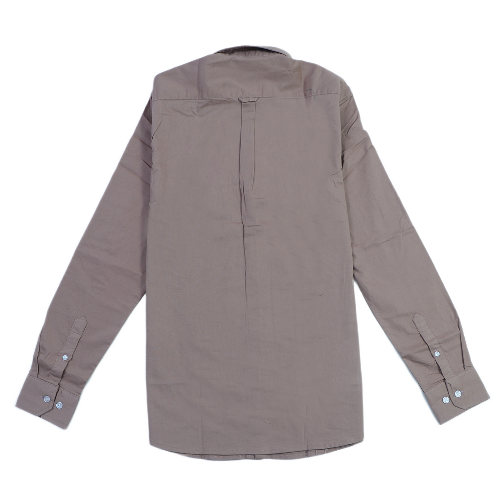 TOMMY HILFIGER Dune Beige Refined Fit Long Sleeve Button-Up Shirt