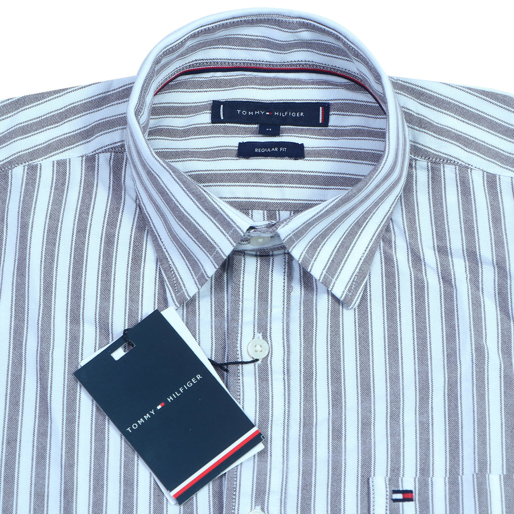 TOMMY HILFIGER Enchanted Aqua Tailored Fit Long Sleeve Striped Shirt