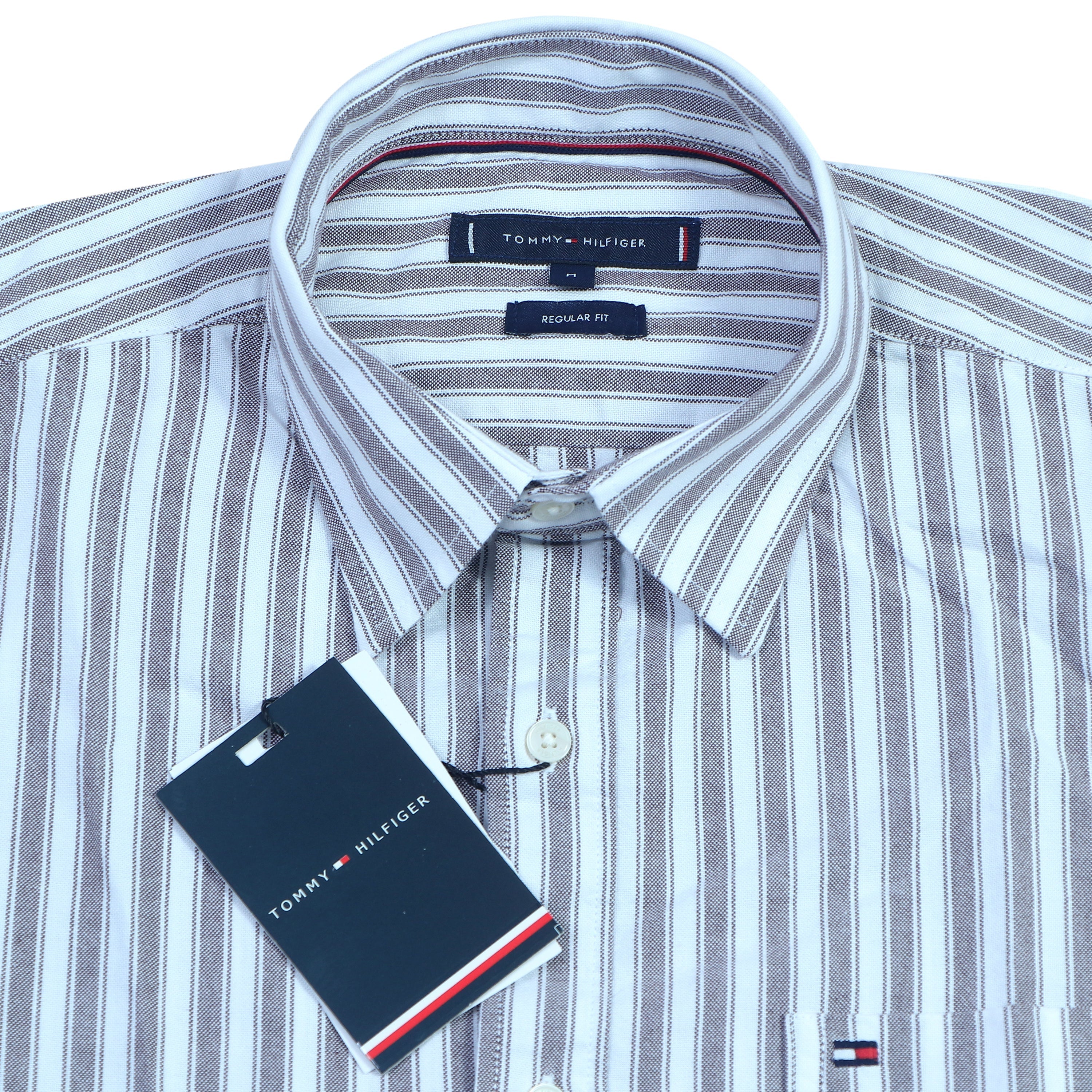 TOMMY HILFIGER Enchanted Aqua Tailored Fit Long Sleeve Striped Shirt