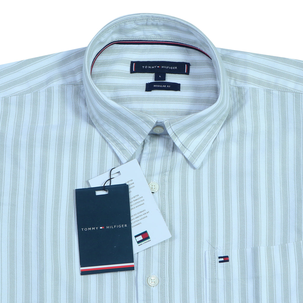 TOMMY HILFIGER Tranquil Aqua Tailored Fit Long Sleeve Button-Down Shirt
