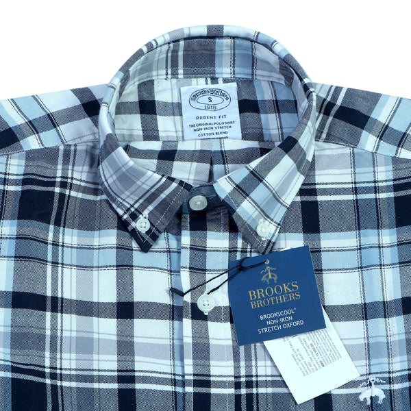 BROOKS BROTHERS Oceanic Slate Tailored Fit Long Sleeve Stretch Oxford Shirt