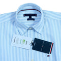 TOMMY HILFIGER Celestial Aqua Tailored Fit Long Sleeve Striped Shirt