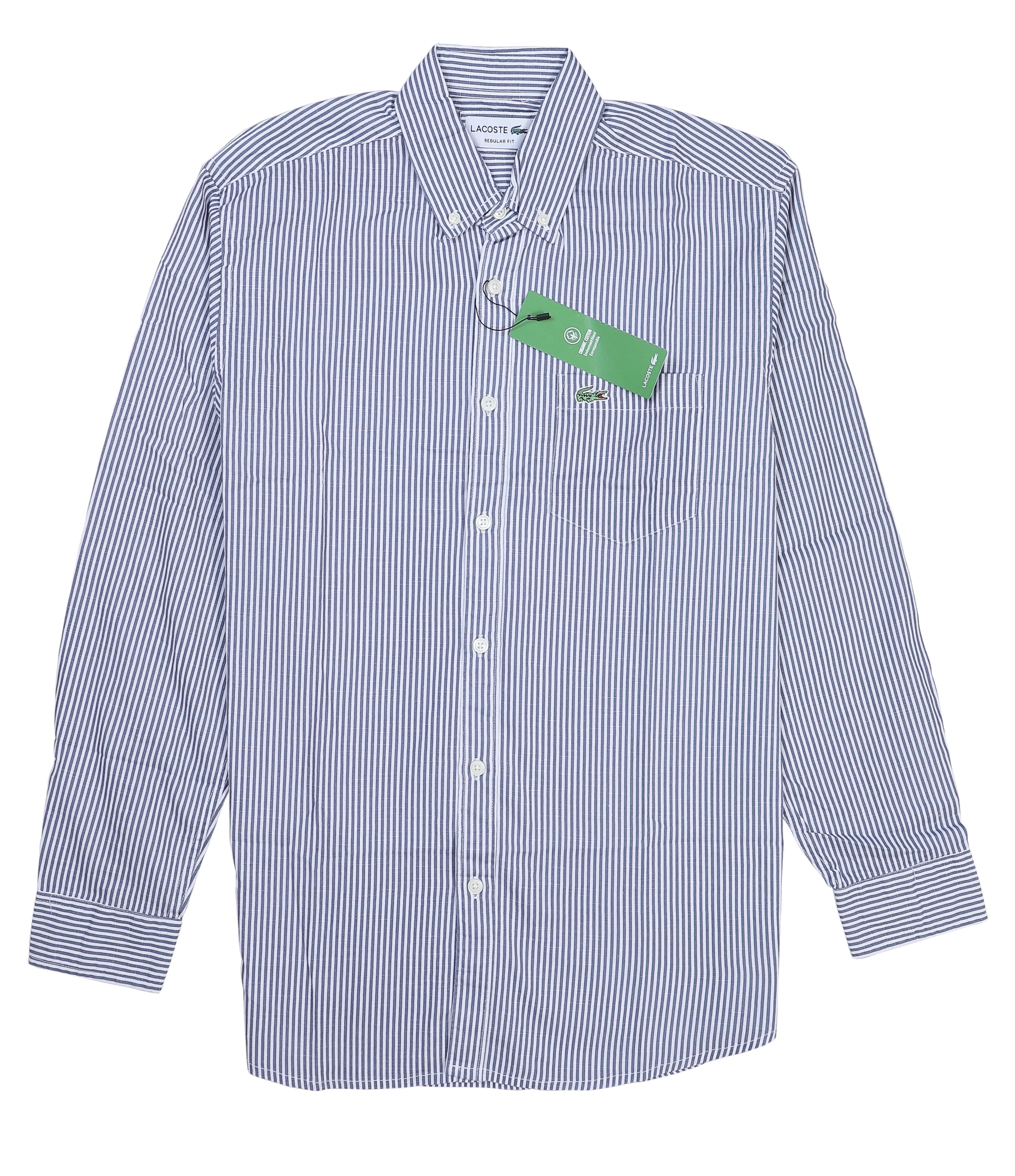LACOSTE Striped Regular Fit Button-Up Shirt