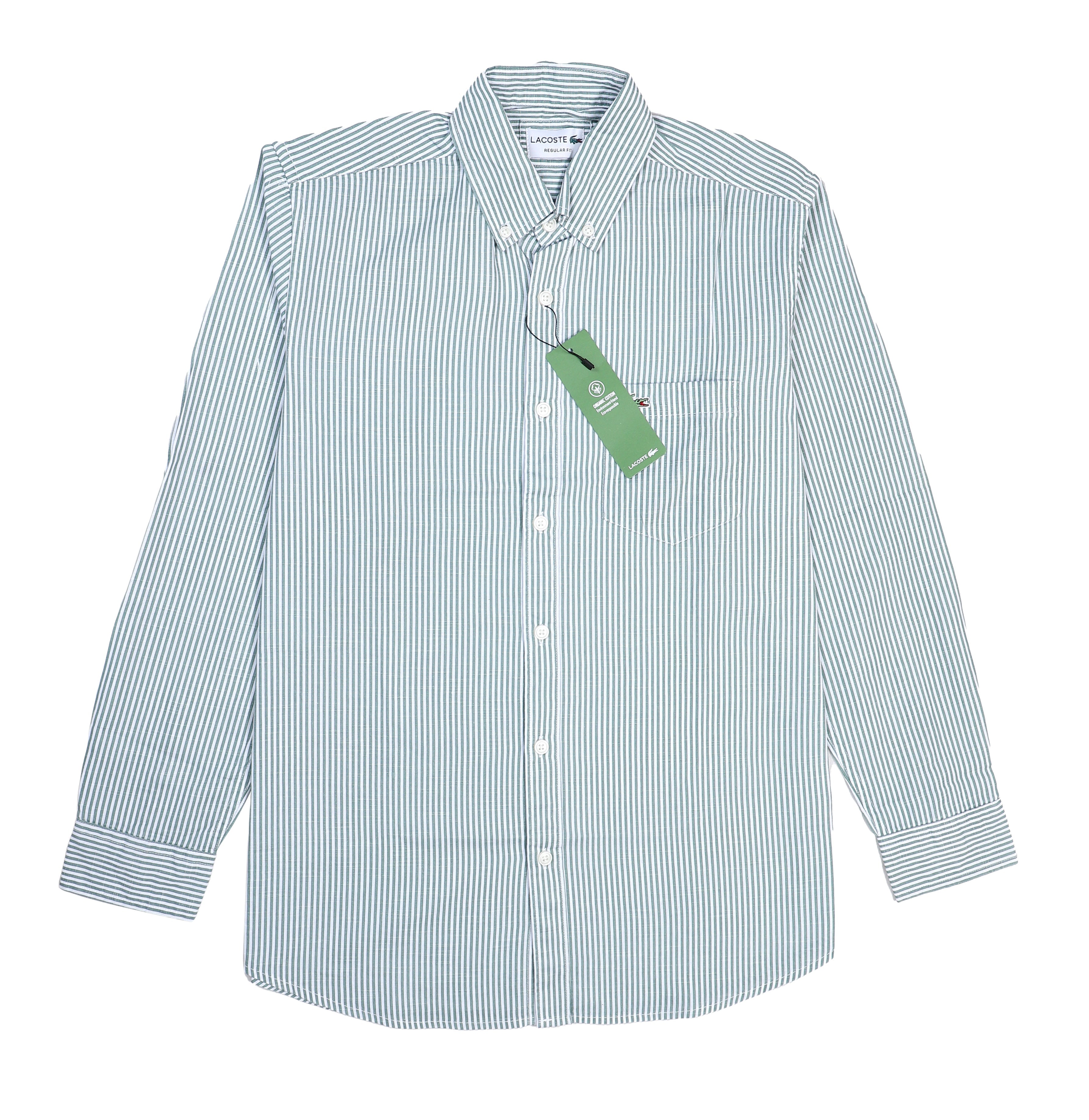 LACOSTE Classic Striped Button-Up Shirt
