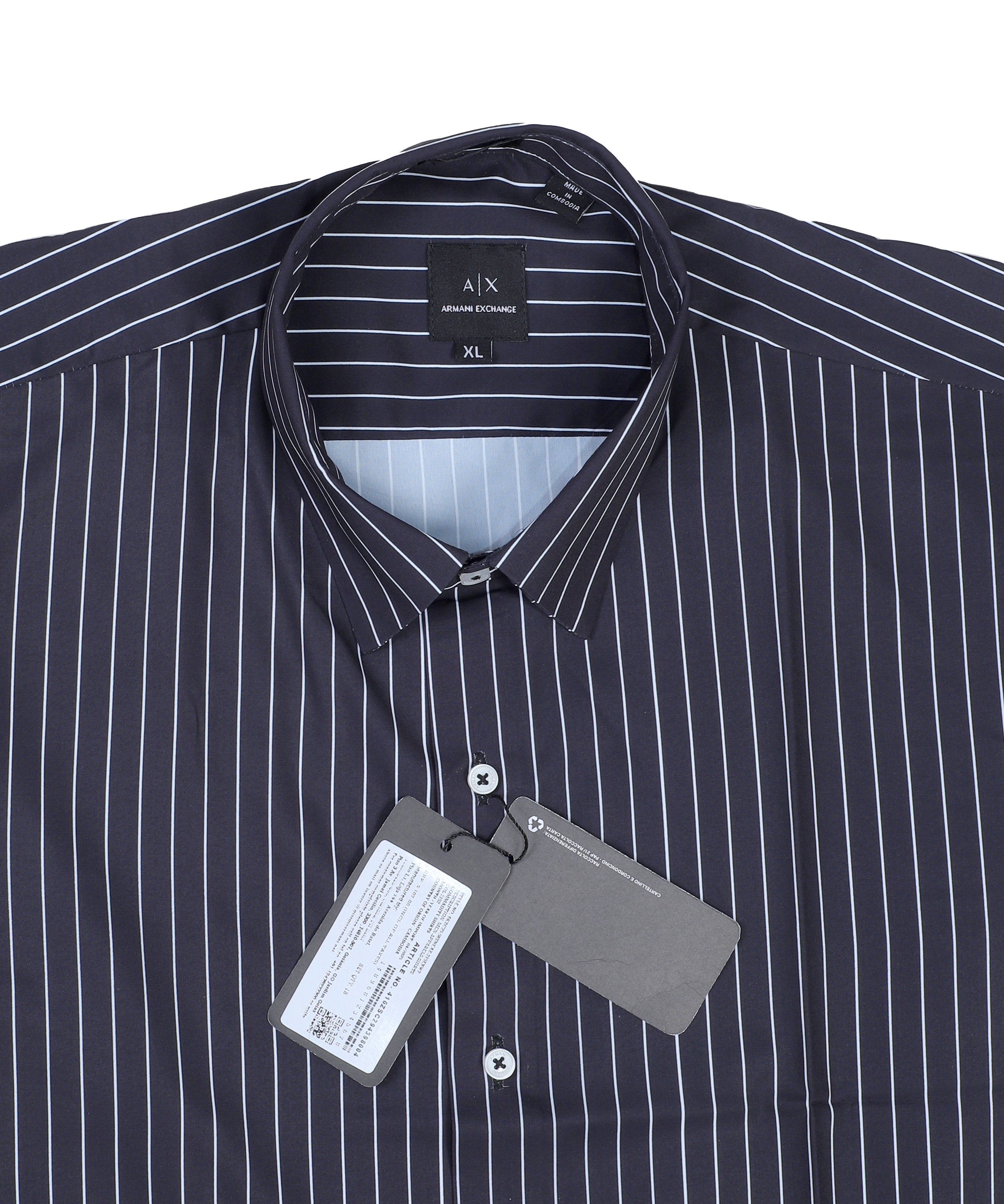 A|X ARMANI EXCHANGE Ethereal Onyx Tailored Fit Long Sleeve Button-Up Shirt
