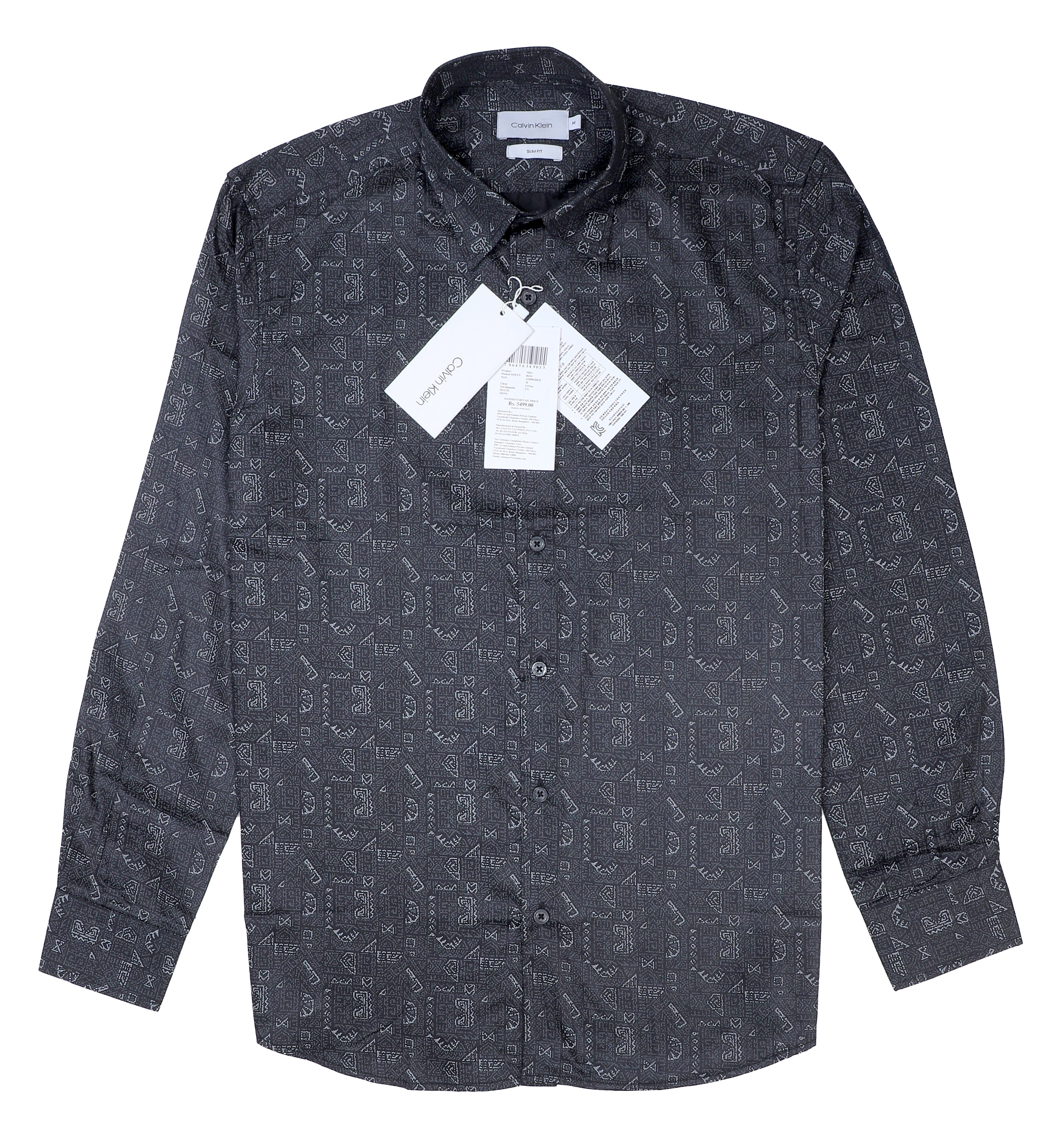 CALVIN KLEIN Midnight Ember Tailored Fit Long Sleeve Graphic Shirt