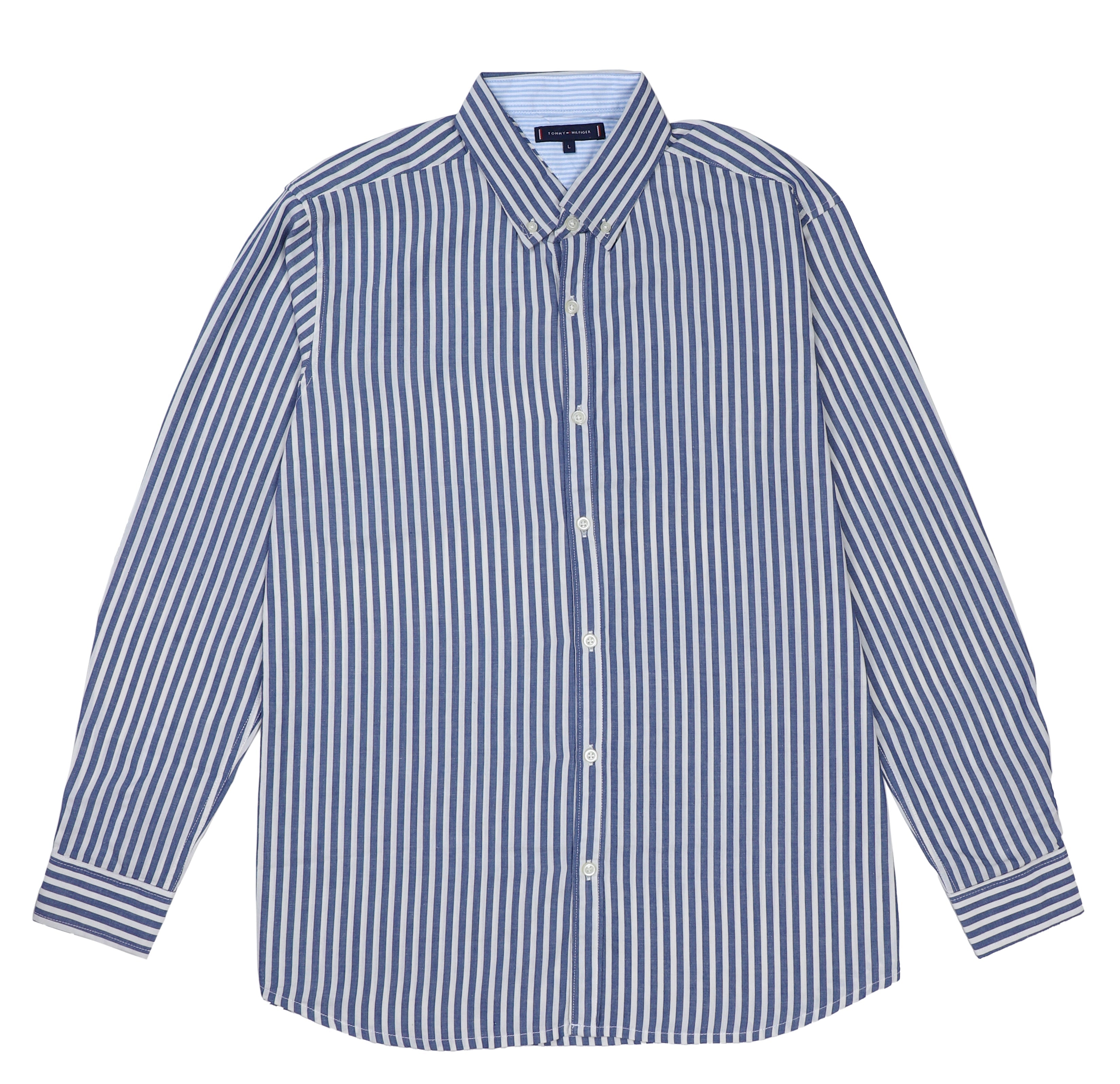 TOMMY HILFIGER Oceanic Slate Tailored Fit Long Sleeve Button-Down Shirt