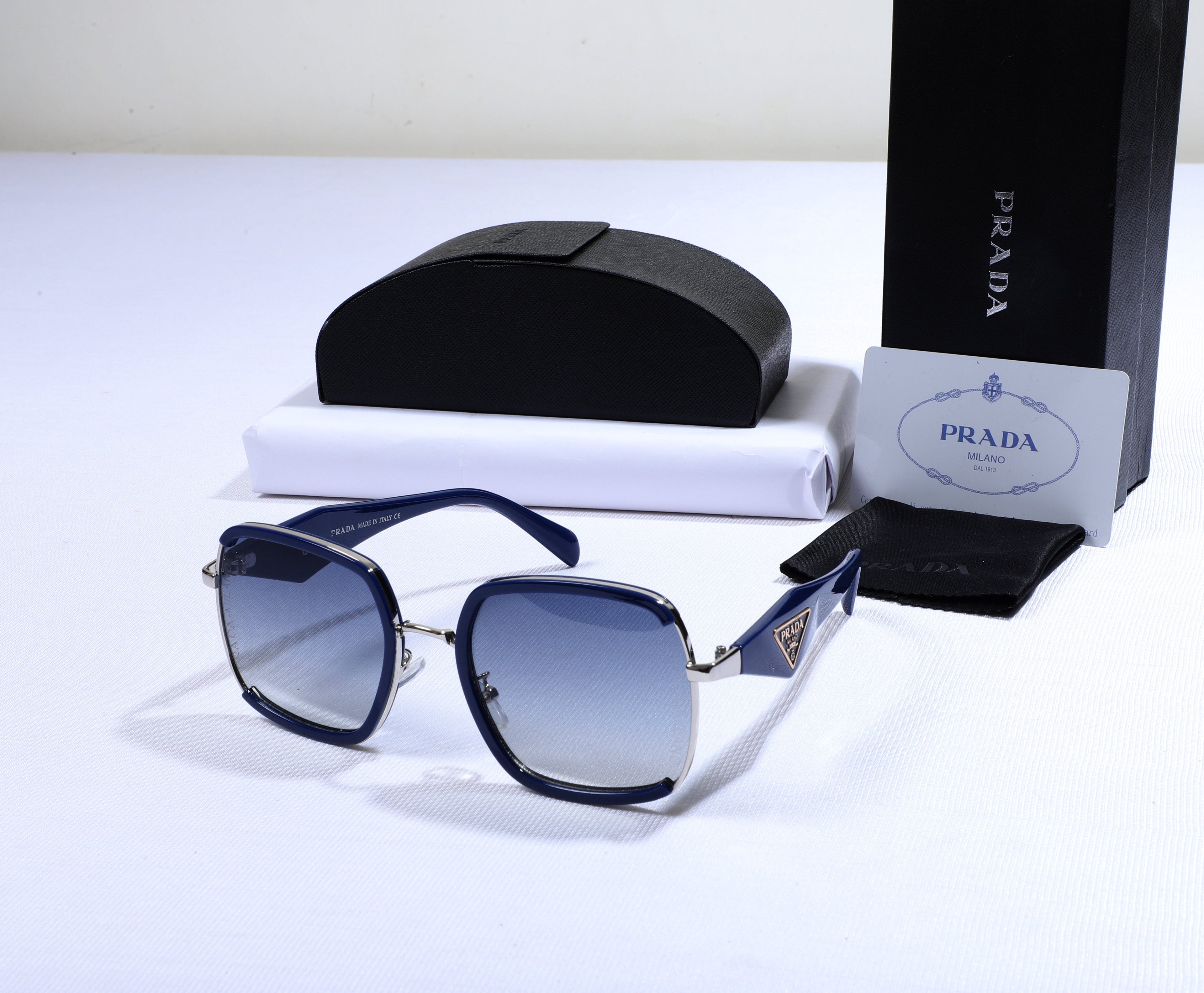 PRADA Ethereal Teal Statement Frame Oversized Sunglasses