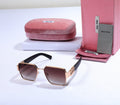 MIU MIU Luminous Saffron Chic Square Sunglasses with Opulent Details