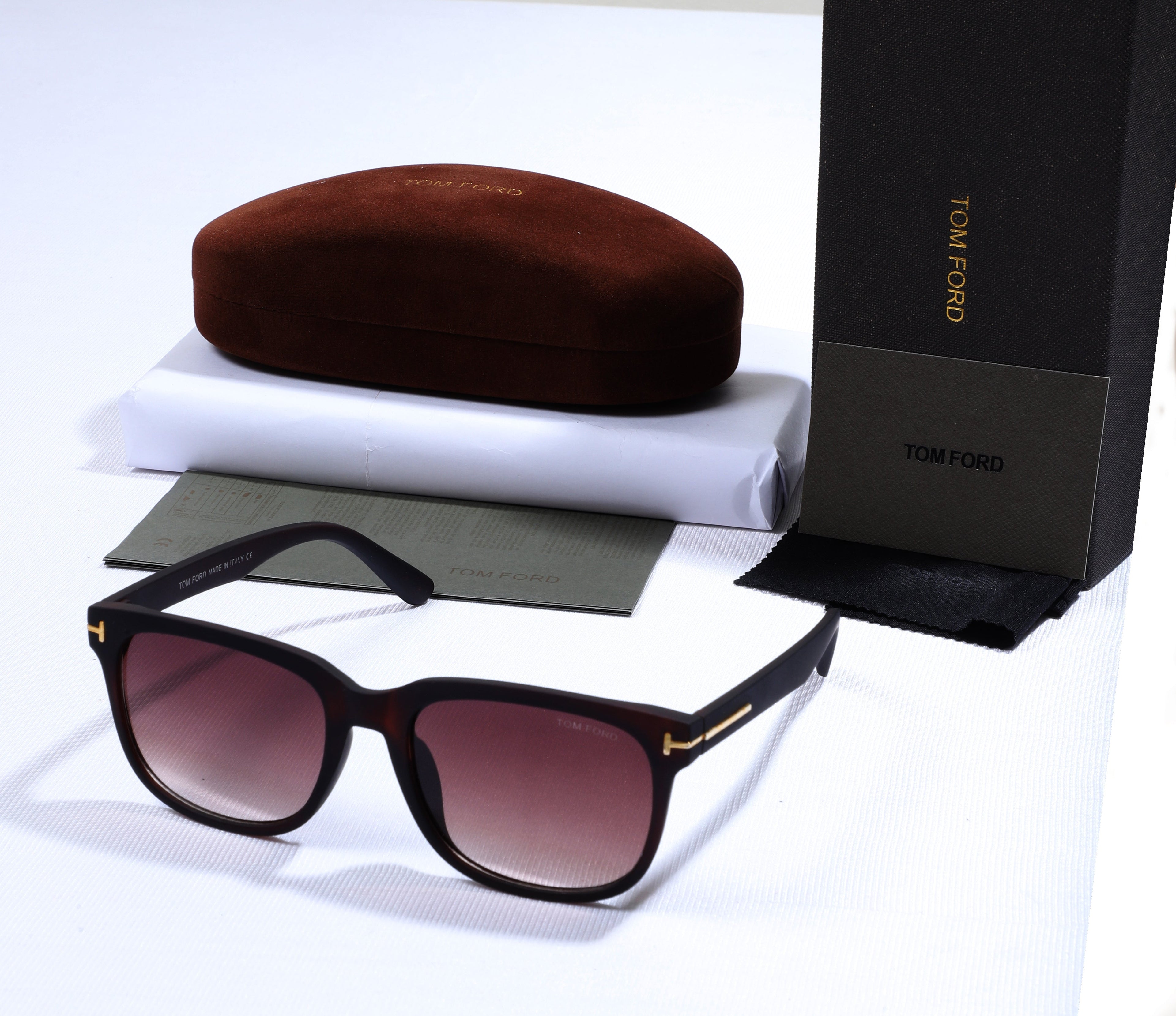 TOM FORD Radiant Garnet Luxe Oversized Sunglasses with Case