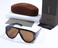 TOM FORD Luminous Jet Luxe Fit Oversized Shield Sunglasses