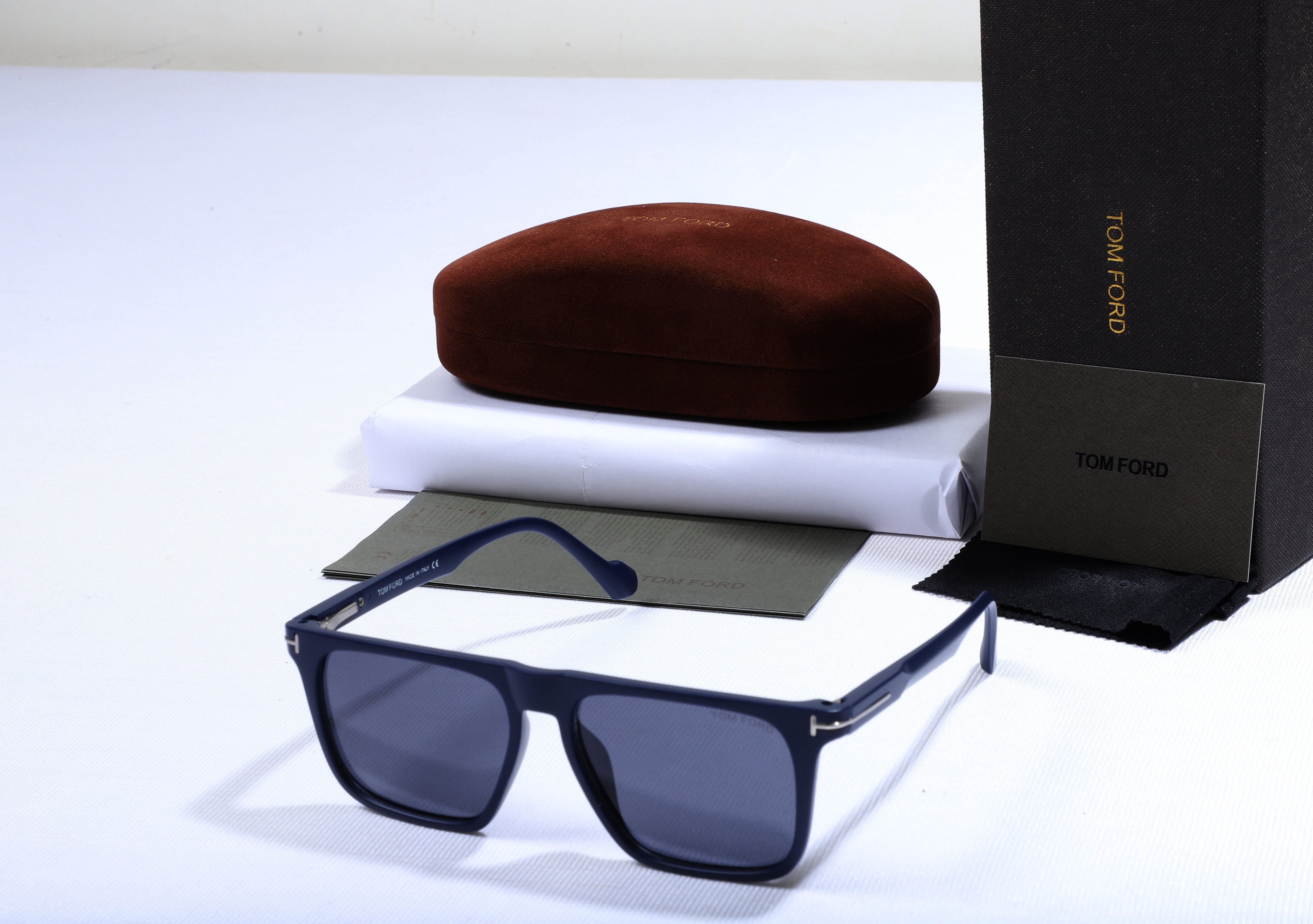 TOM FORD Mystic Obsidian Luxe Square Sunglasses with Premium Case