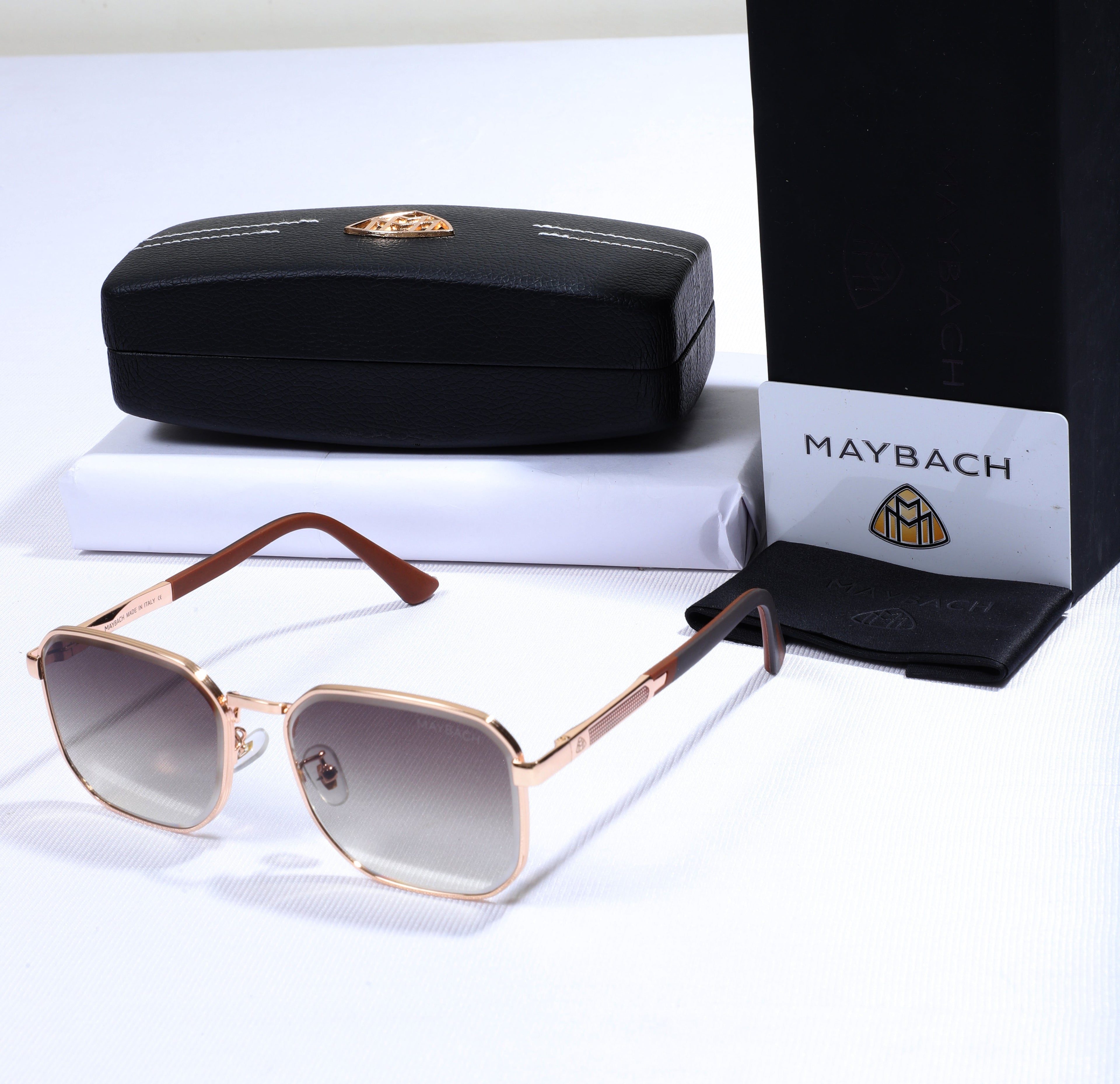MAYBACH Opulent Rose Quartz Luxe Gradient Square Sunglasses