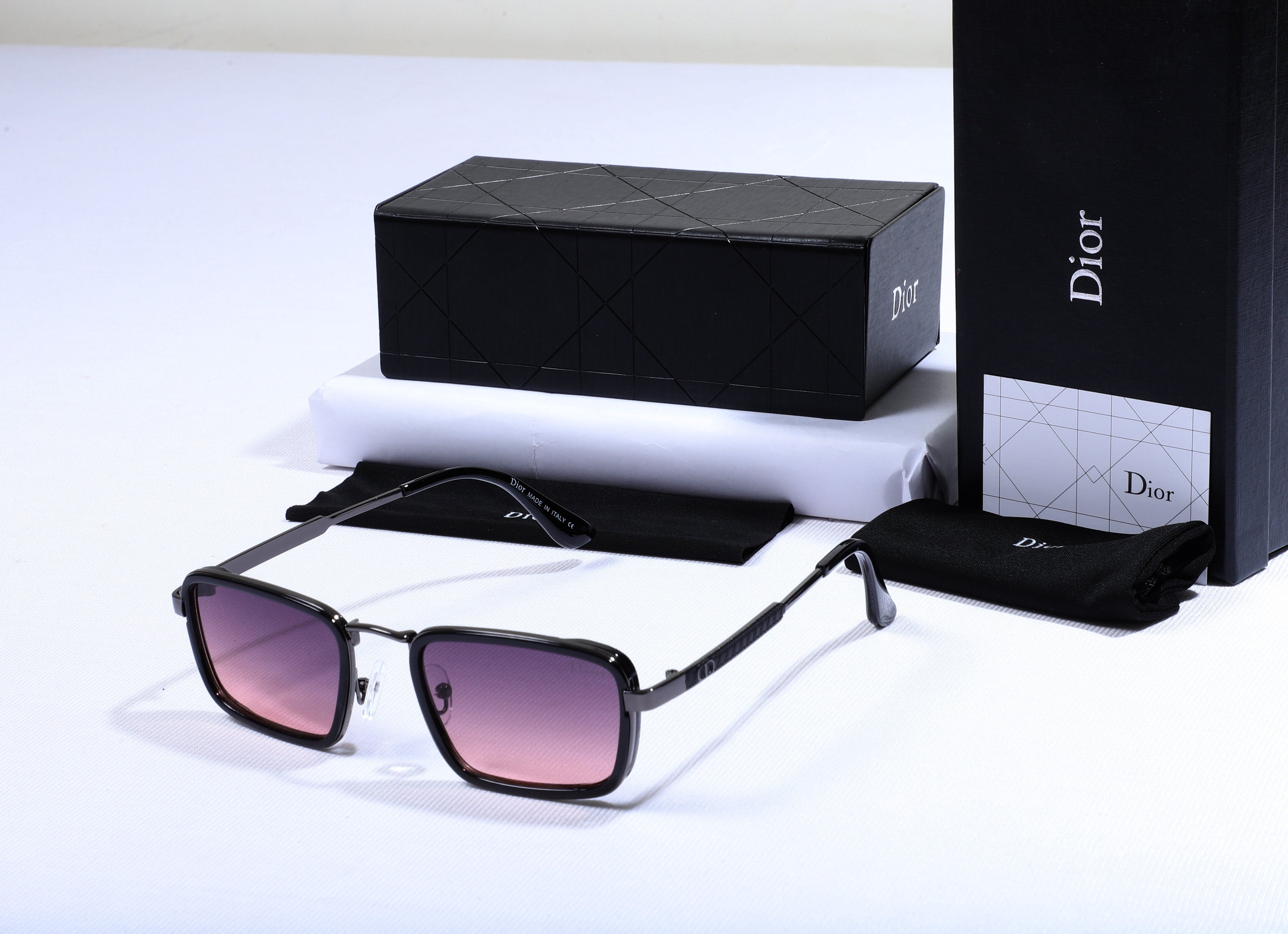 DIOR Dusk Lavender Premium Gradient Square Sunglasses