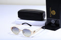 VERSACE Ethereal Champagne Luxe Gradient Oval Frame Sunglasses