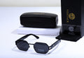 VERSACE Enchanted Onyx Luxe Fit Polarized Rectangle Sunglasses with Opulent Case