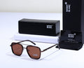 MONT BLANC Luminous Ember Chic Leather Sunglasses