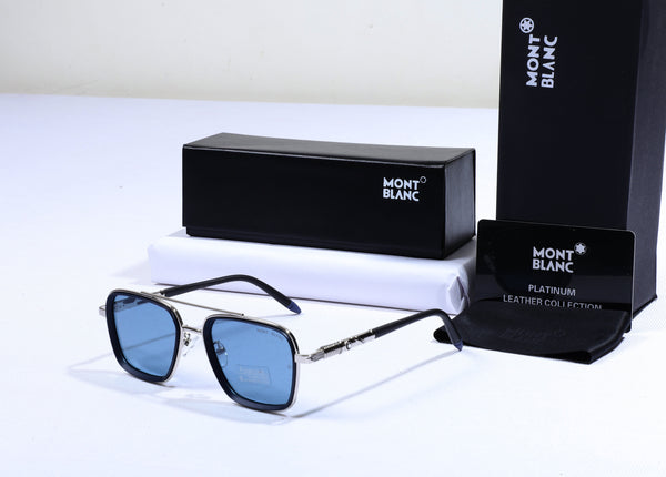 MONT BLANC Celestial Silver Luxe Fit Square Sunglasses