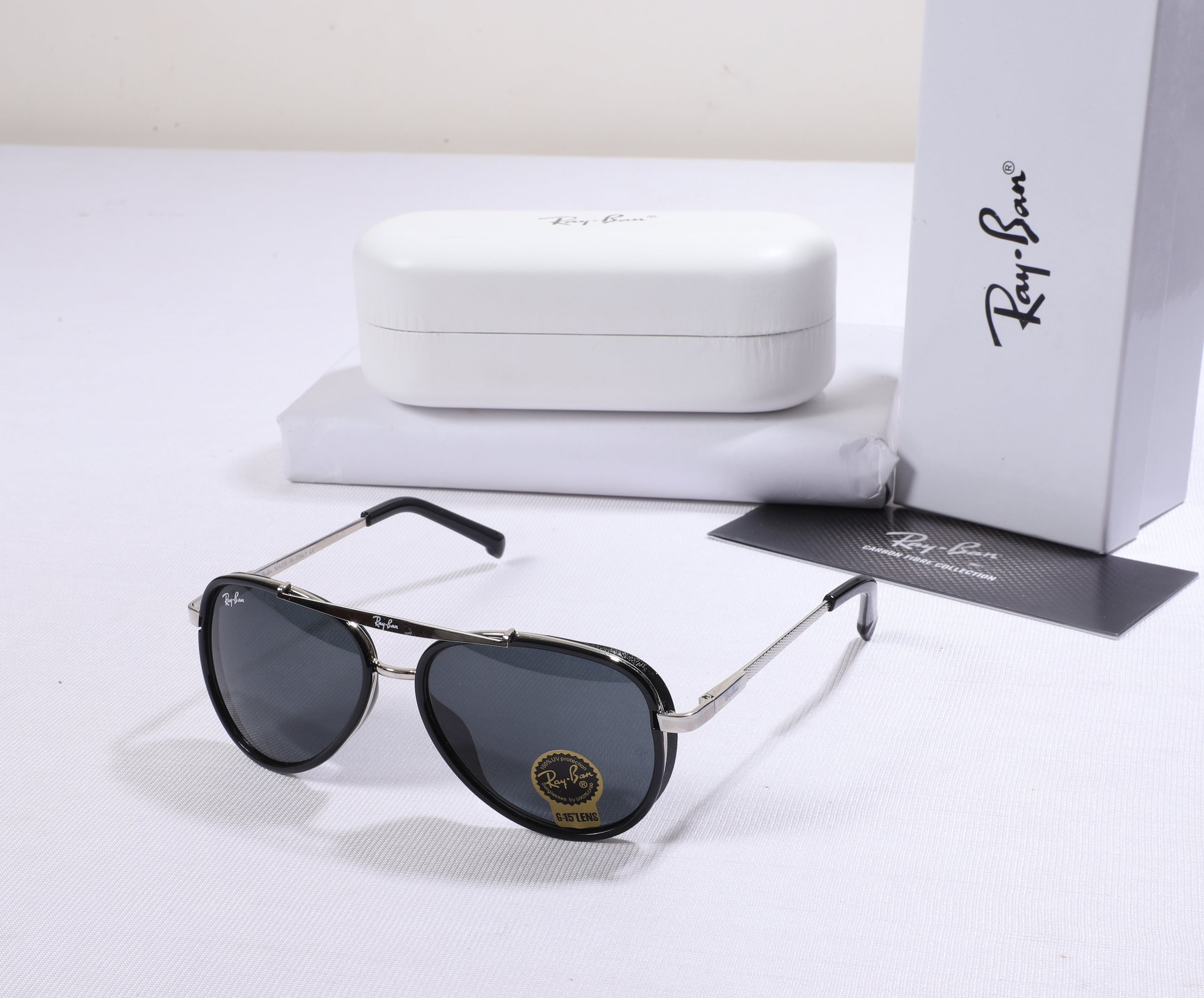 RAY-BAN Celestial Onyx Luxe Aviator Sunglasses with Signature Case