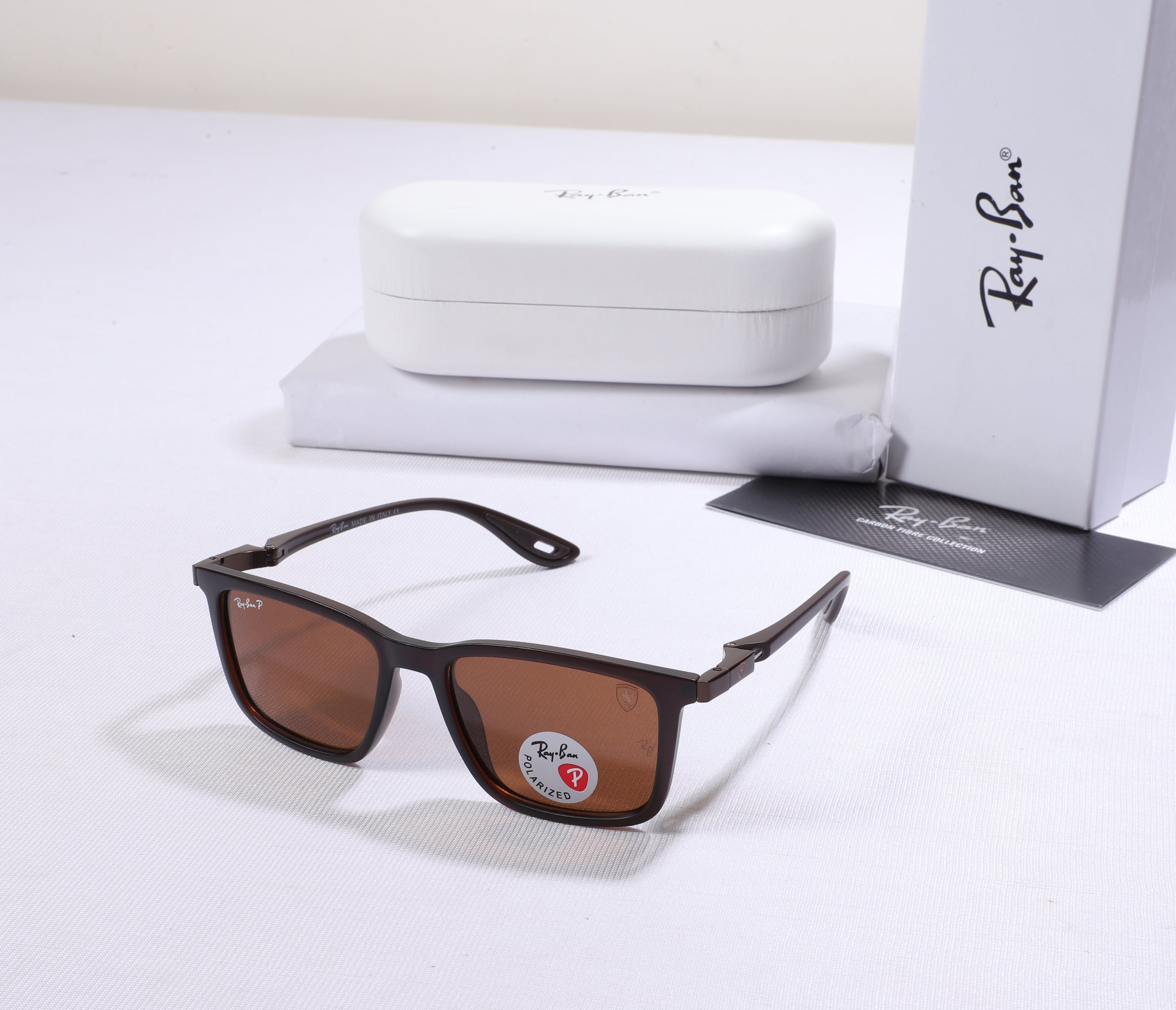 RAY-BAN Ember Bronze Retro Chic Square Sunglasses