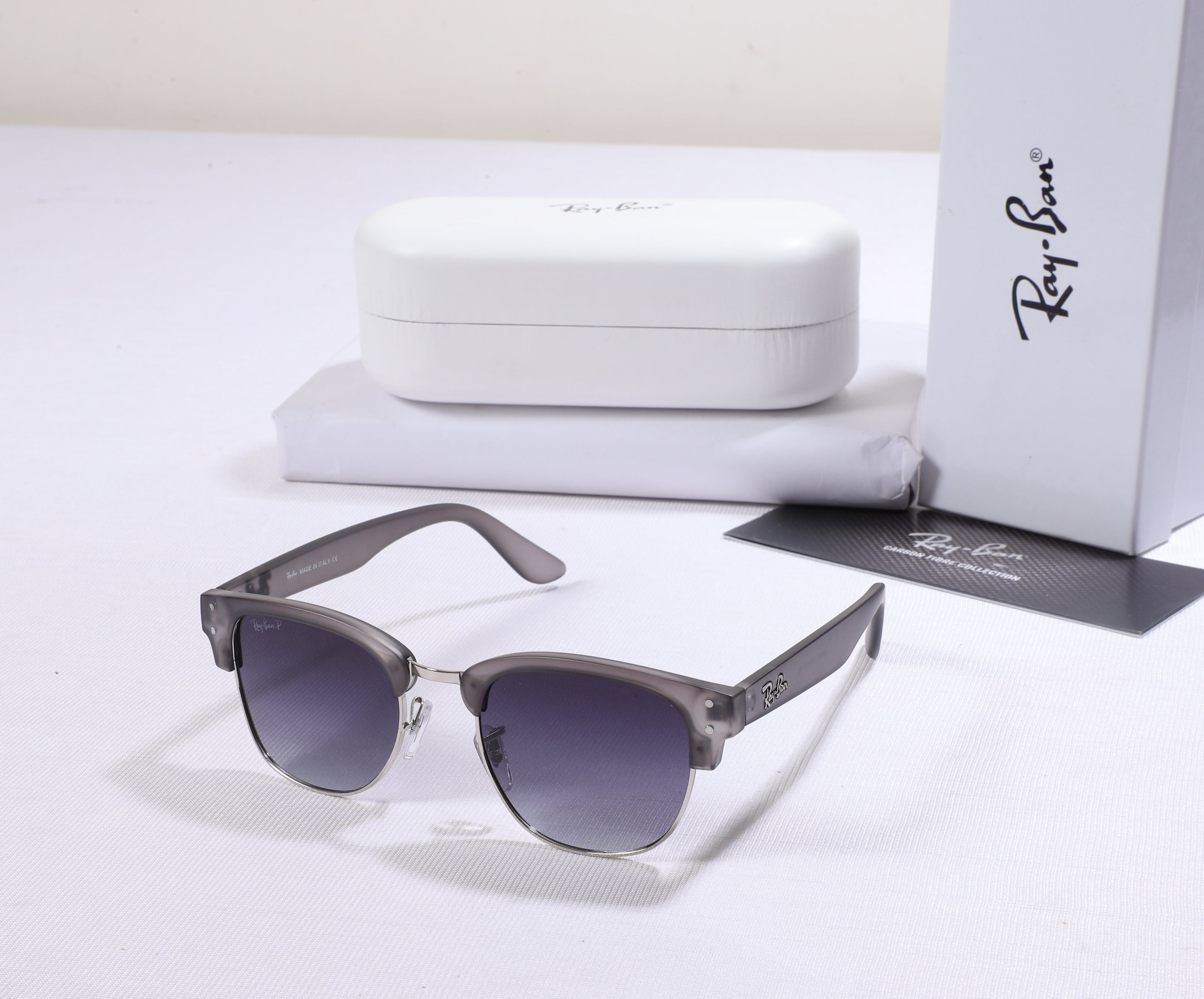 RAY-BAN Mystic Slate Trendy Fit Rectangular Gradient Lens Sunglasses