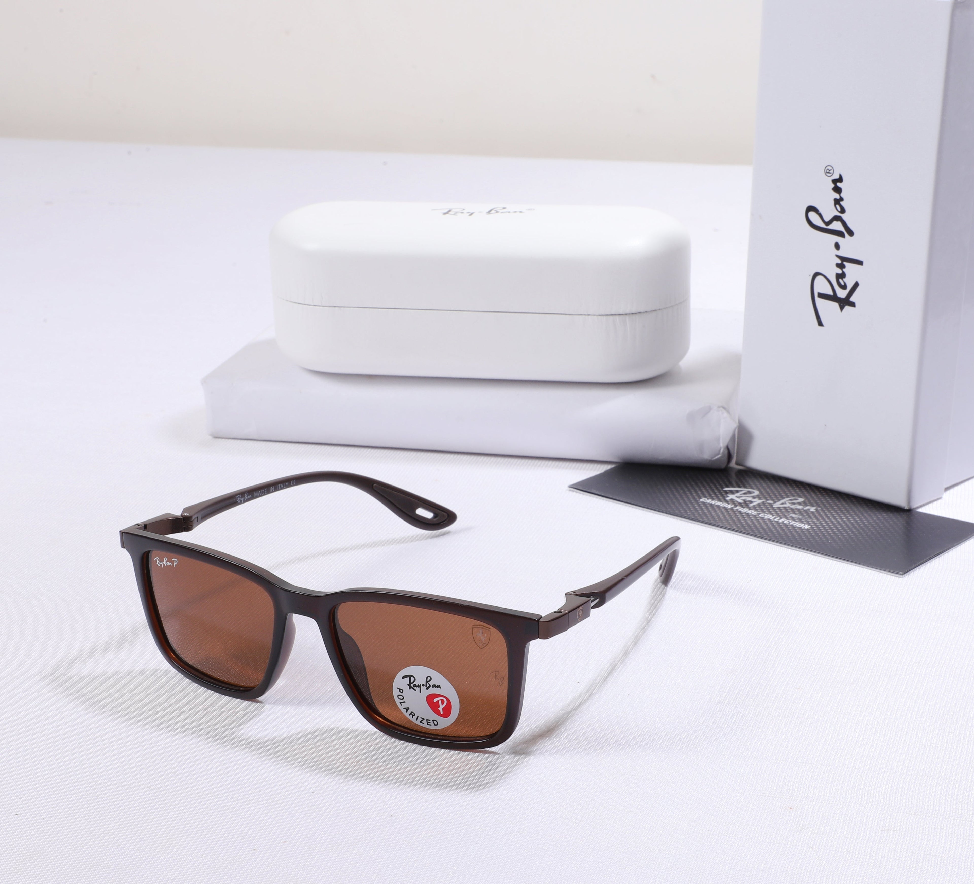 RAY-BAN Dazzling Amber Luxe Square Gradient Sunglasses