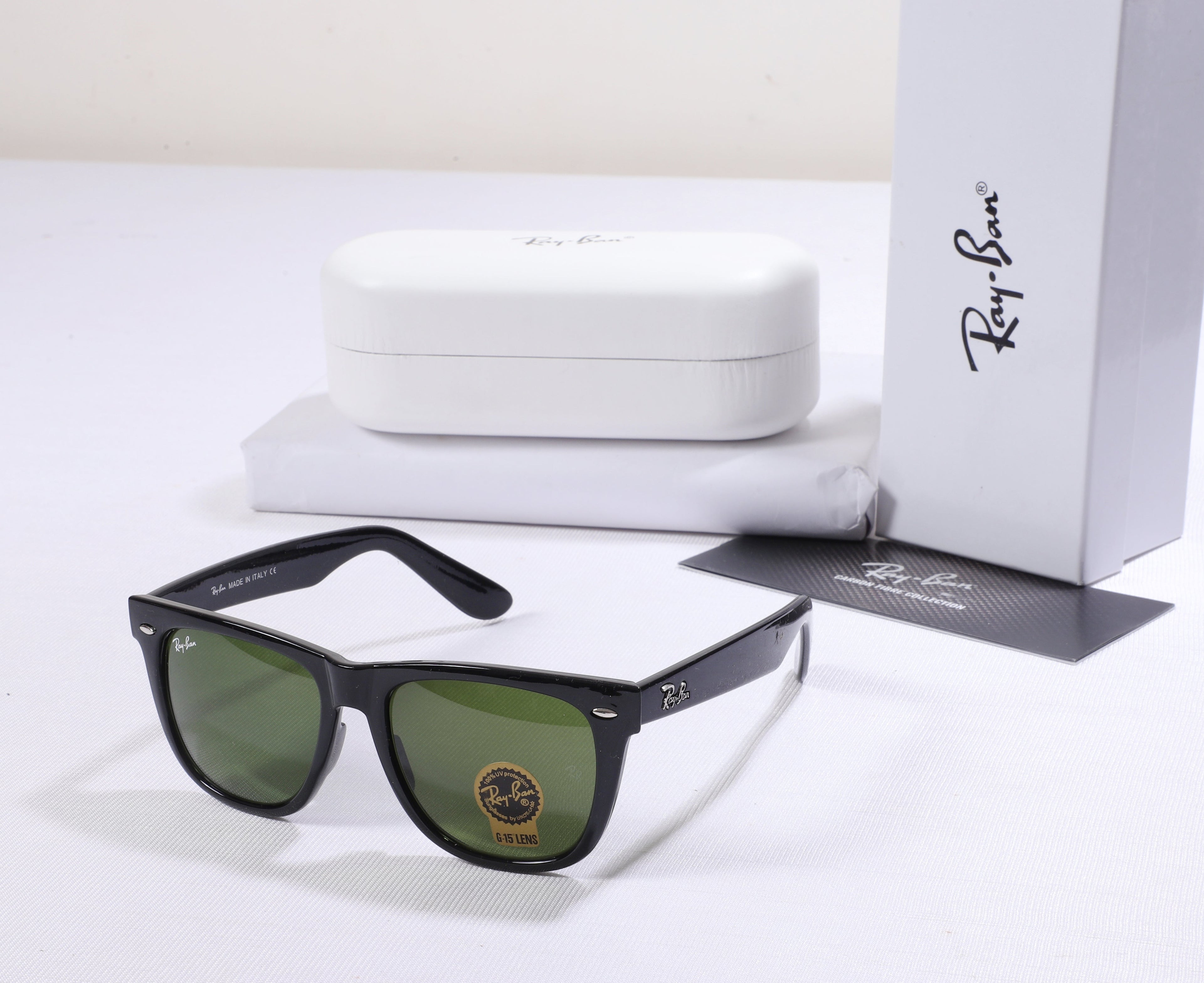 RAY-BAN Mystic Emerald Classic Fit Wayfarer Sunglasses with Radiant Lenses