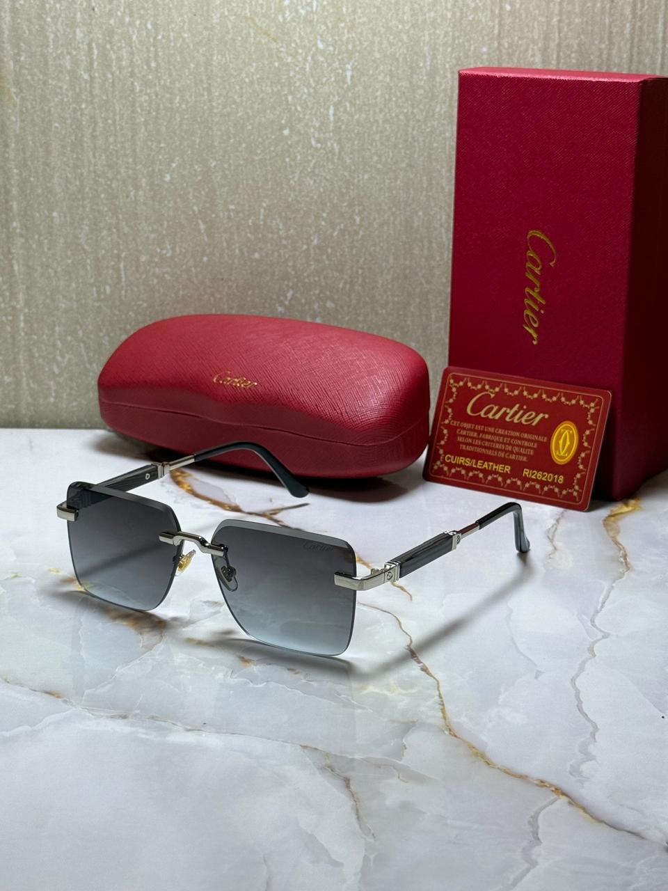 CARTIER Opulent Emerald Luxe Gradient Square Sunglasses