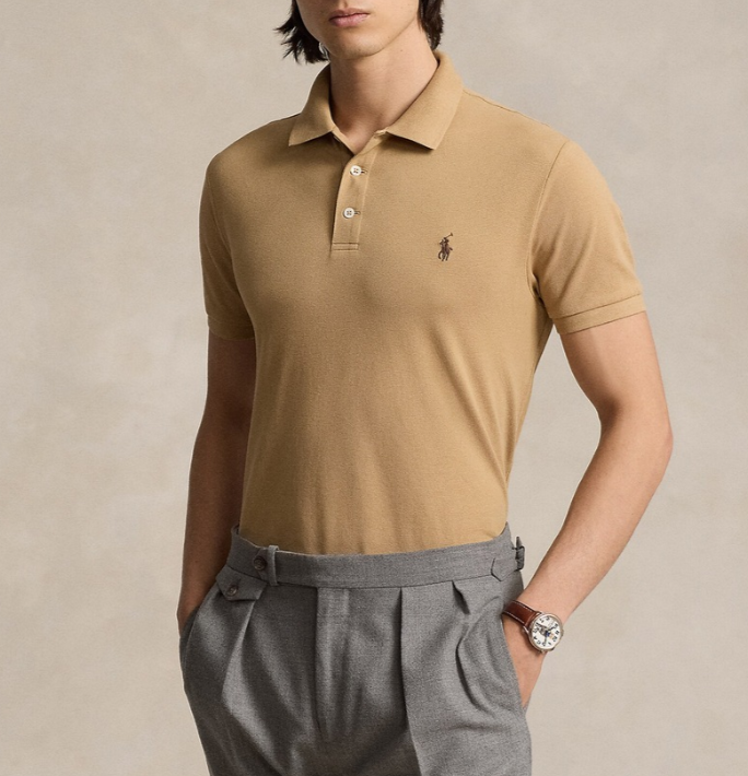 POLO RALPH LAUREN Saffron Essence Tailored Fit Short Sleeve Cotton Polo Shirt