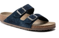 BIRKENSTOCK Deep Aqua Luxe Fit Slip-On Suede Sandals
