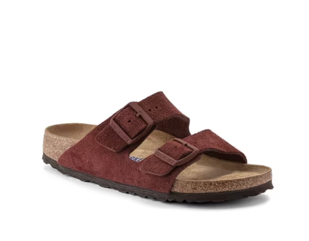 BIRKENSTOCK Velvet Merlot Luxe Soft Footbed Sandals